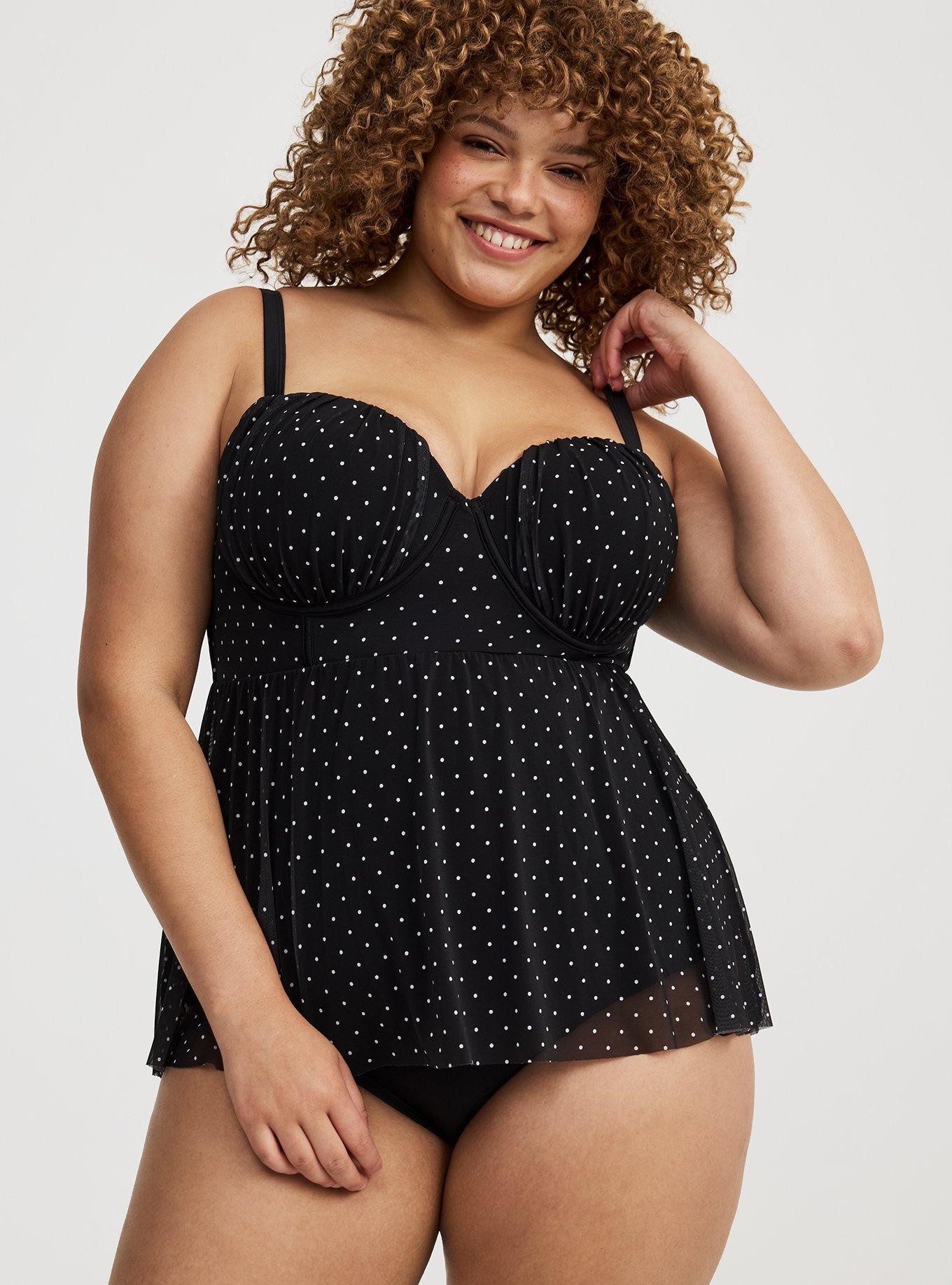 Retro Underwire Mesh Swim Dress