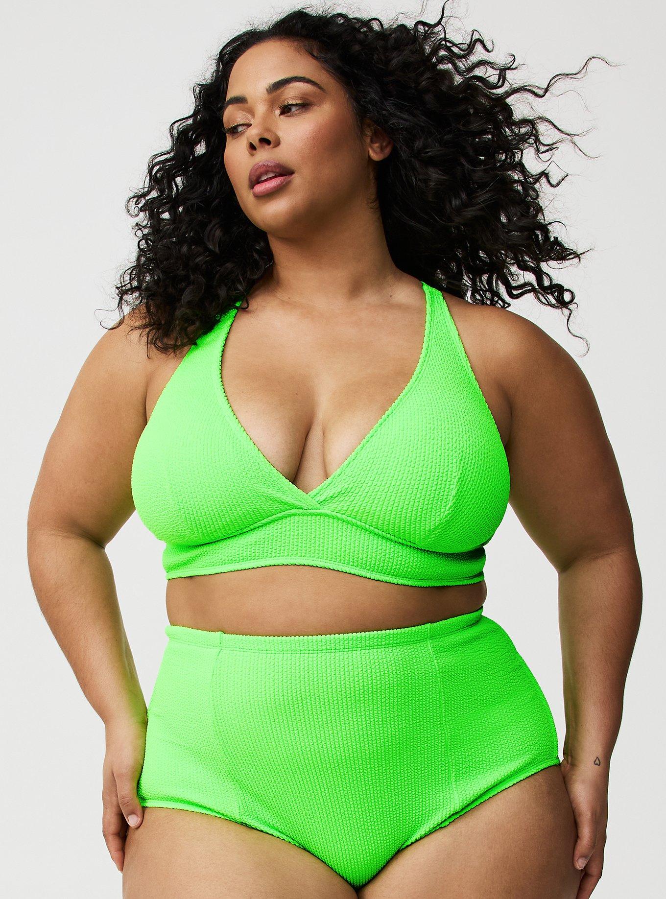 Wire-Free Textured XO Triangle Bikini Top