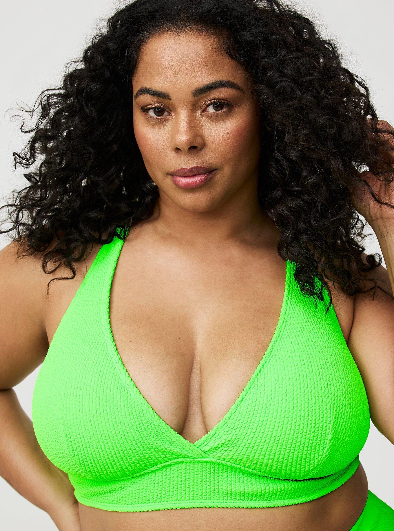 Wire-Free Textured XO Triangle Bikini Top