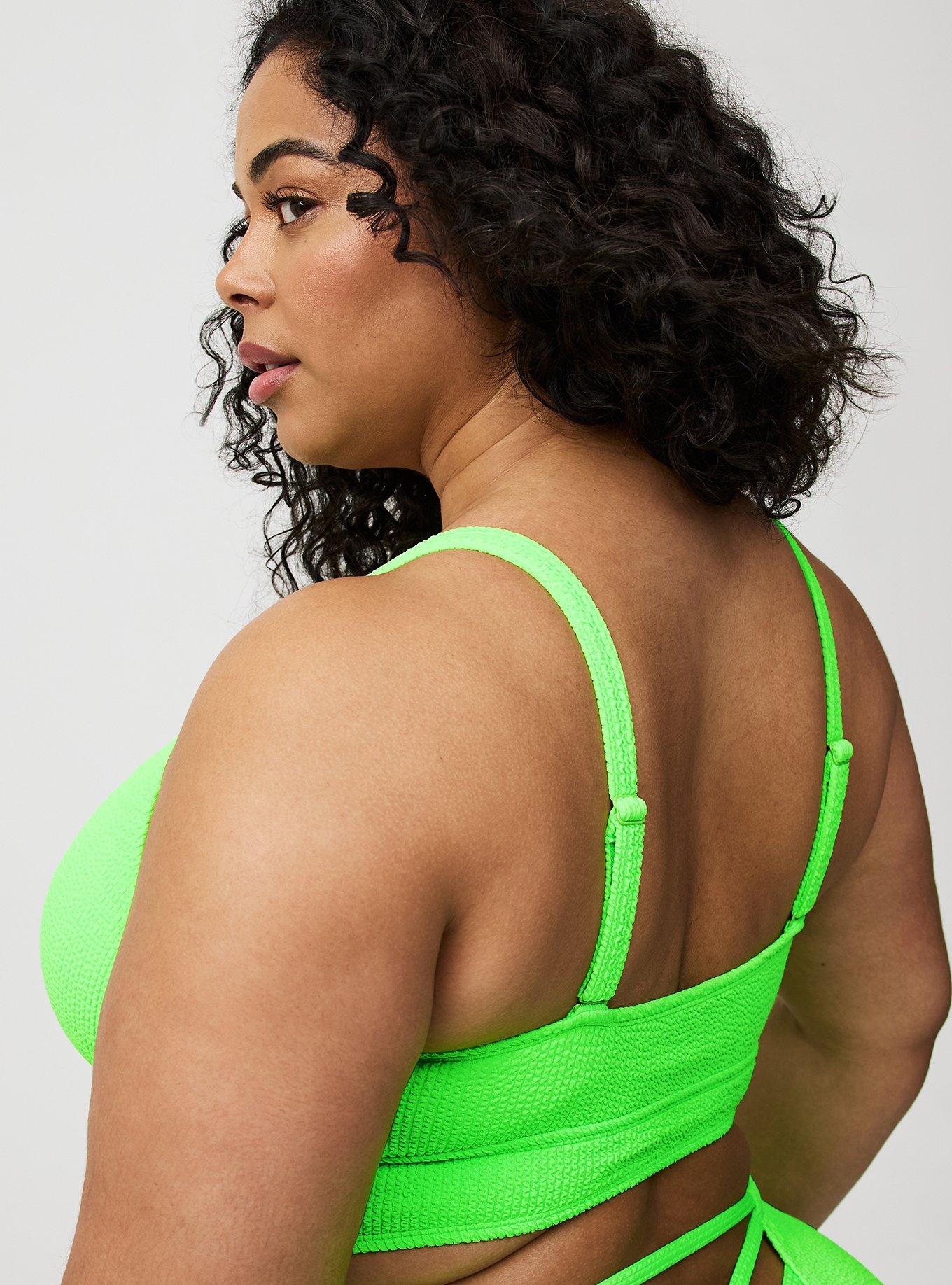 Wire-Free Textured XO Triangle Bikini Top