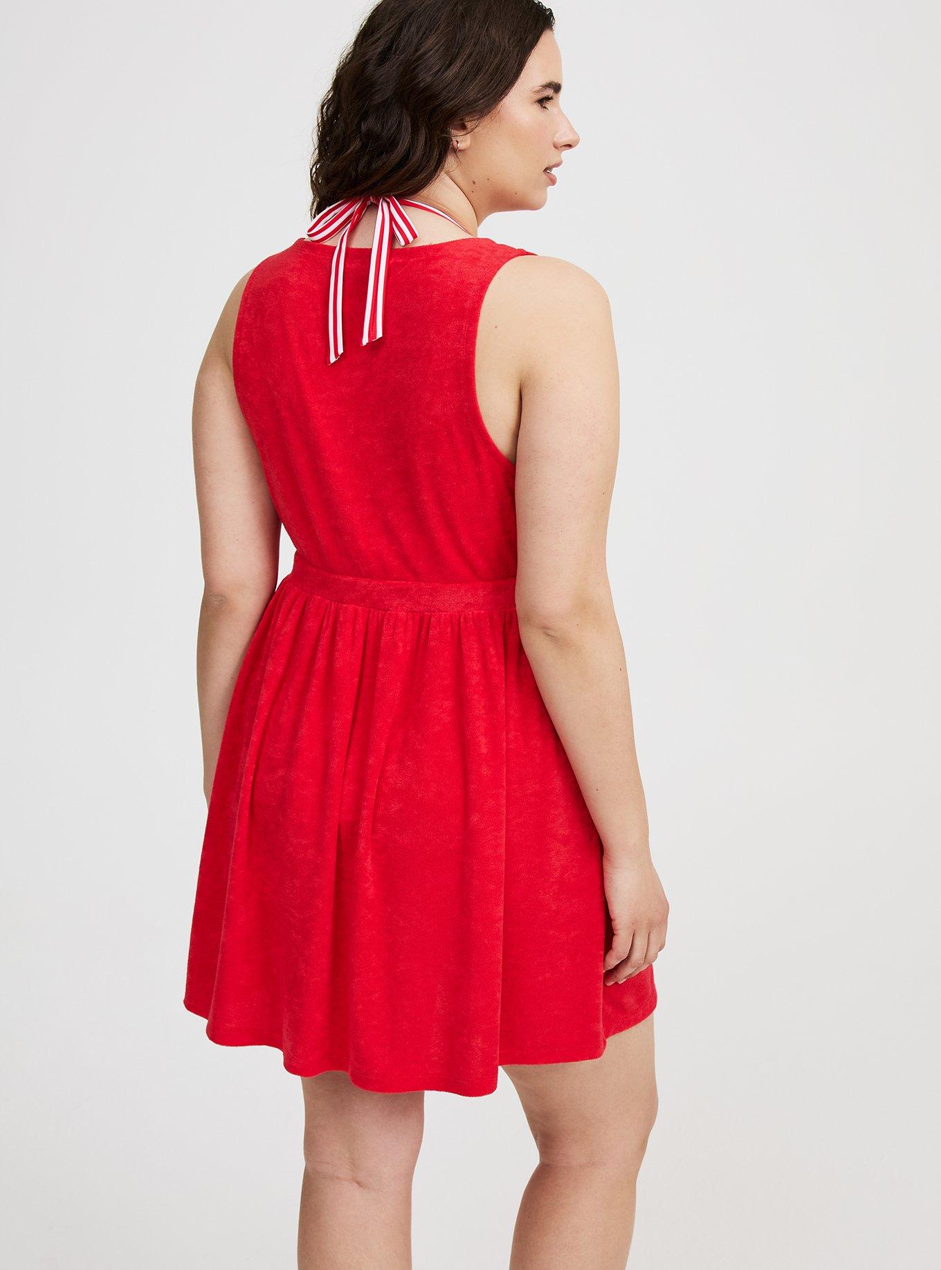 Terry Plunge Cover-Up Mini Dress
