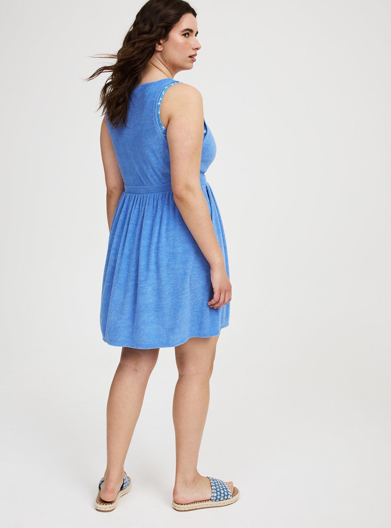Terry Plunge Cover-Up Mini Dress