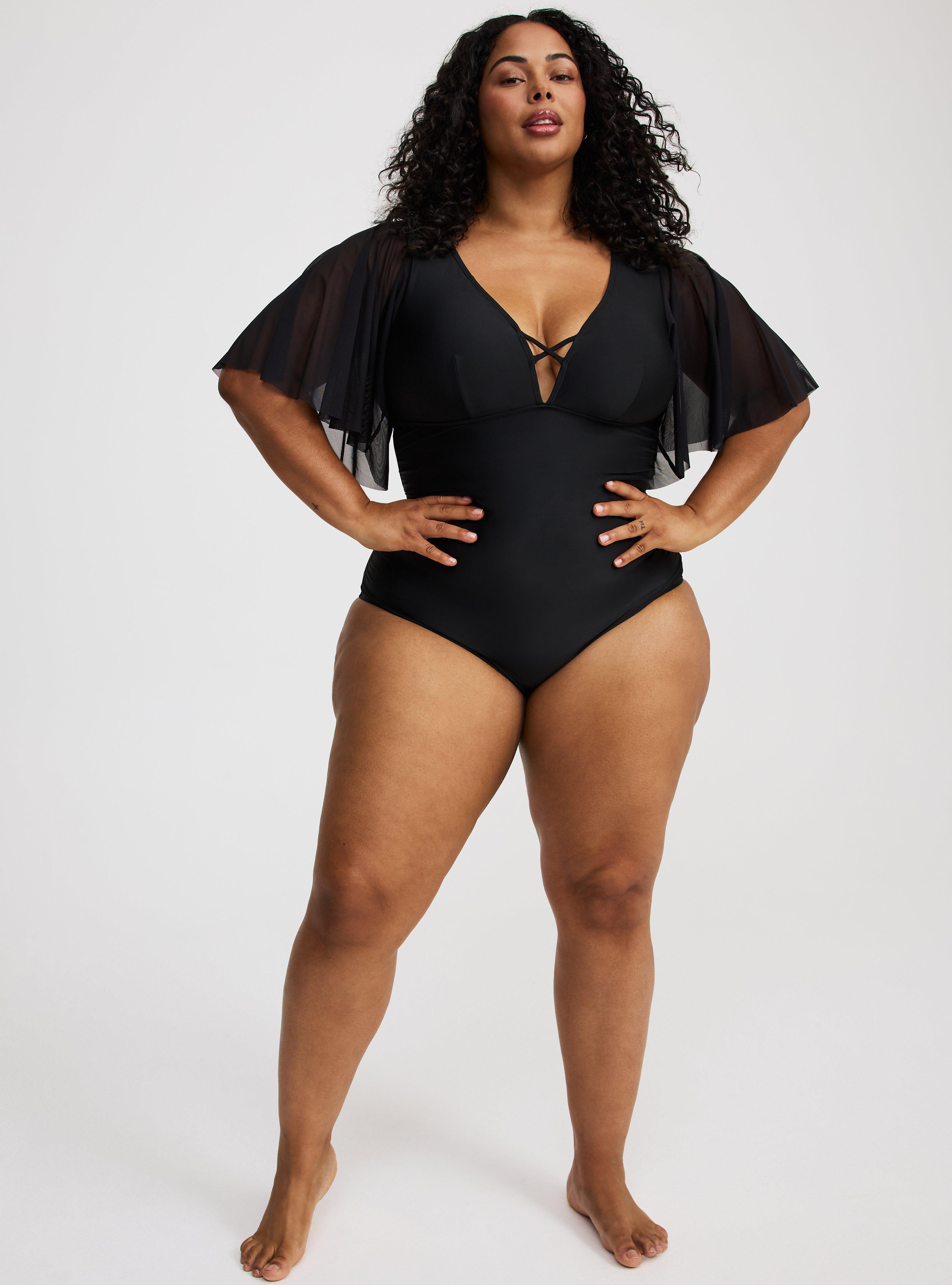 Wire-Free Mesh-Sleeve One Piece