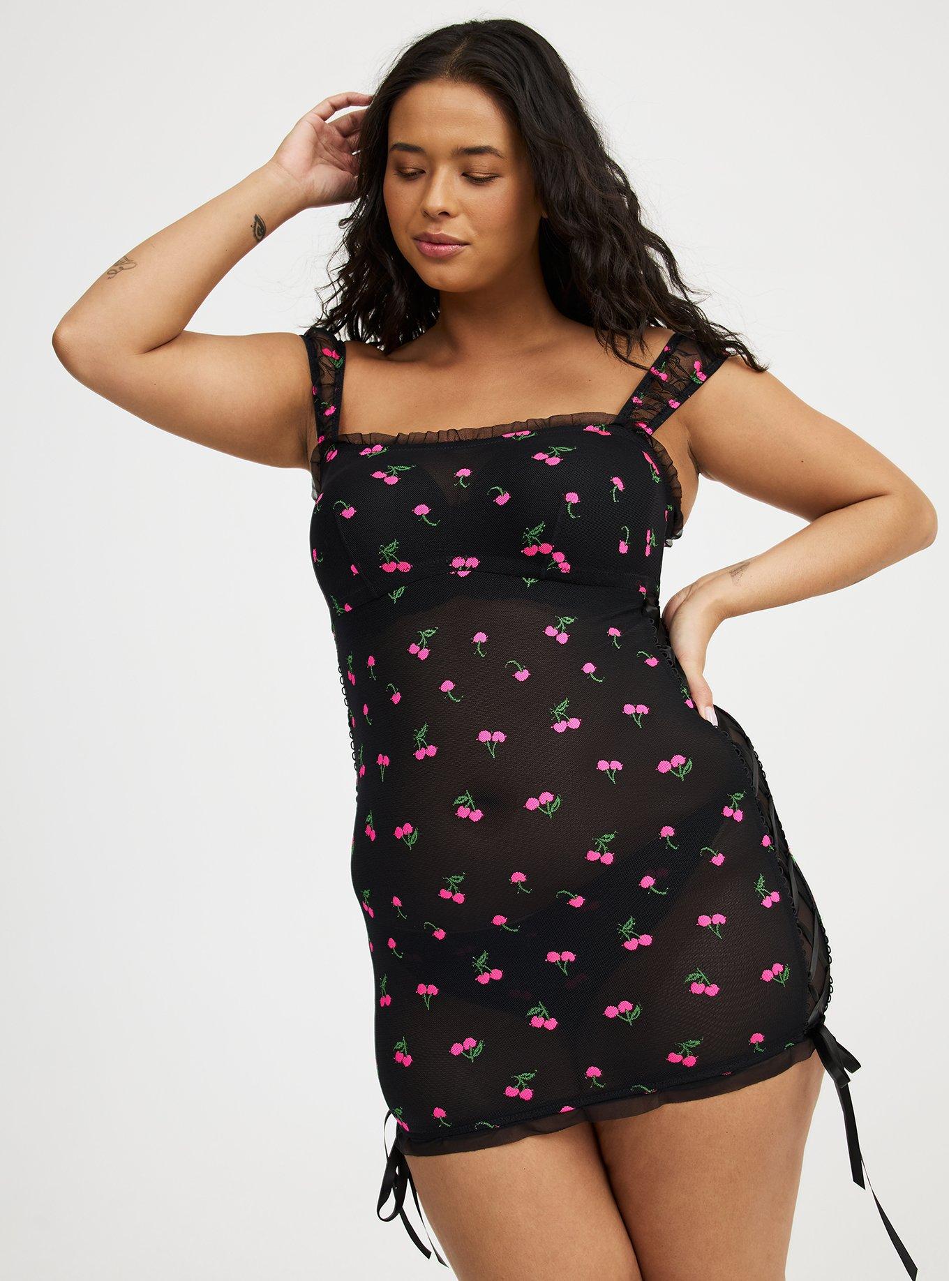 Cherry Lace Wireless Chemise