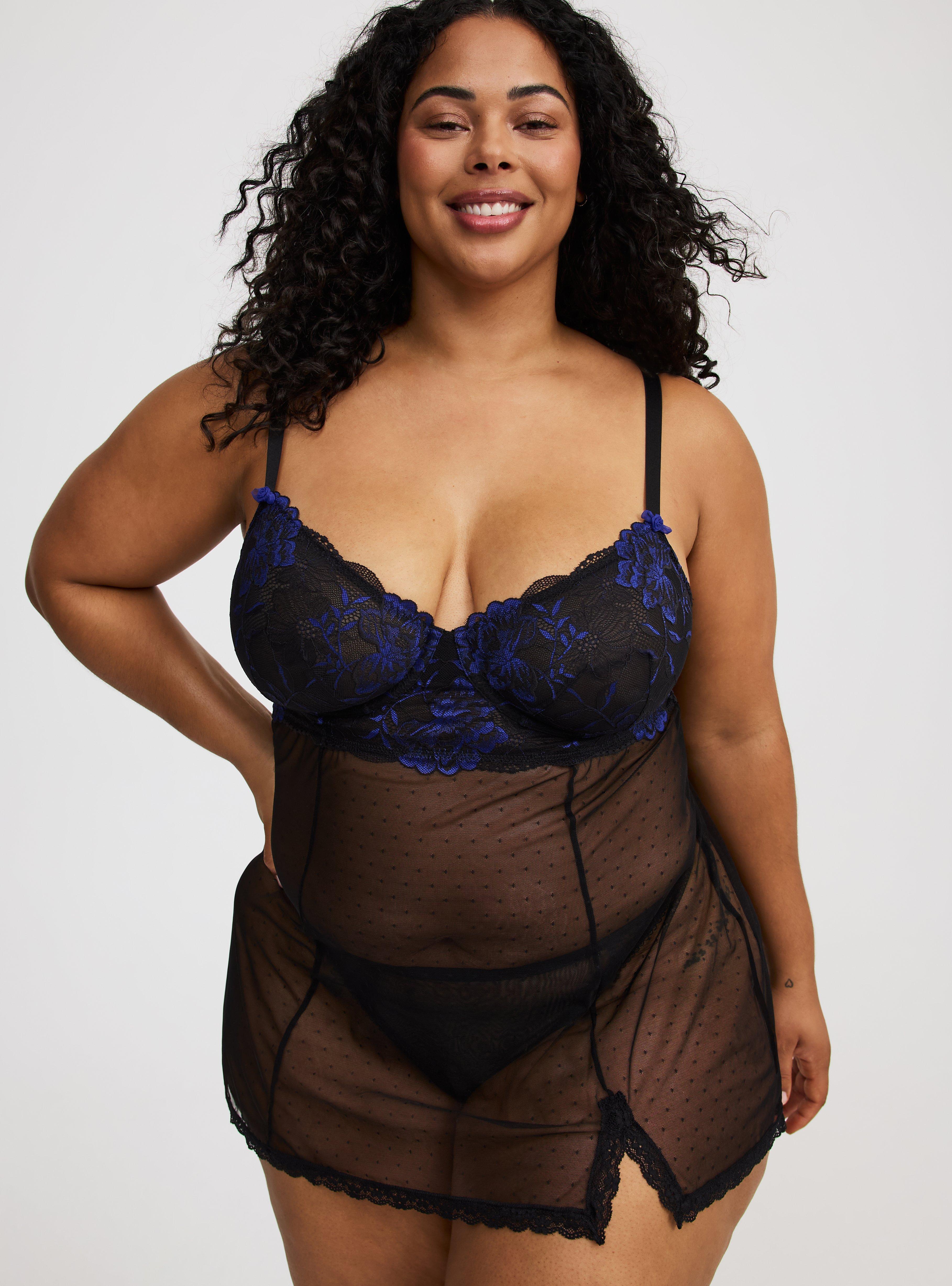 Lace Underwire Point D'Esprit Babydoll