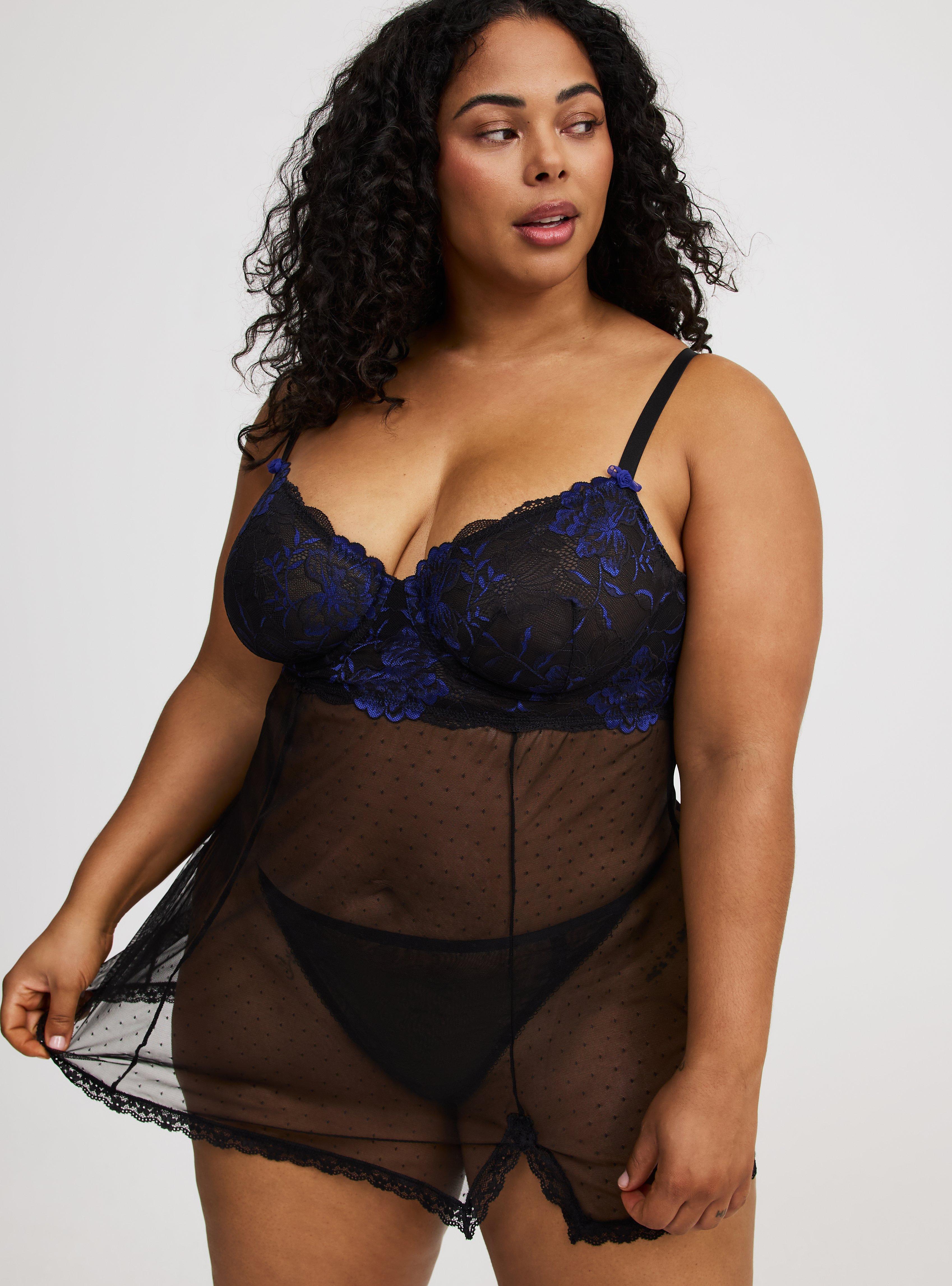 Lace Underwire Point D'Esprit Babydoll