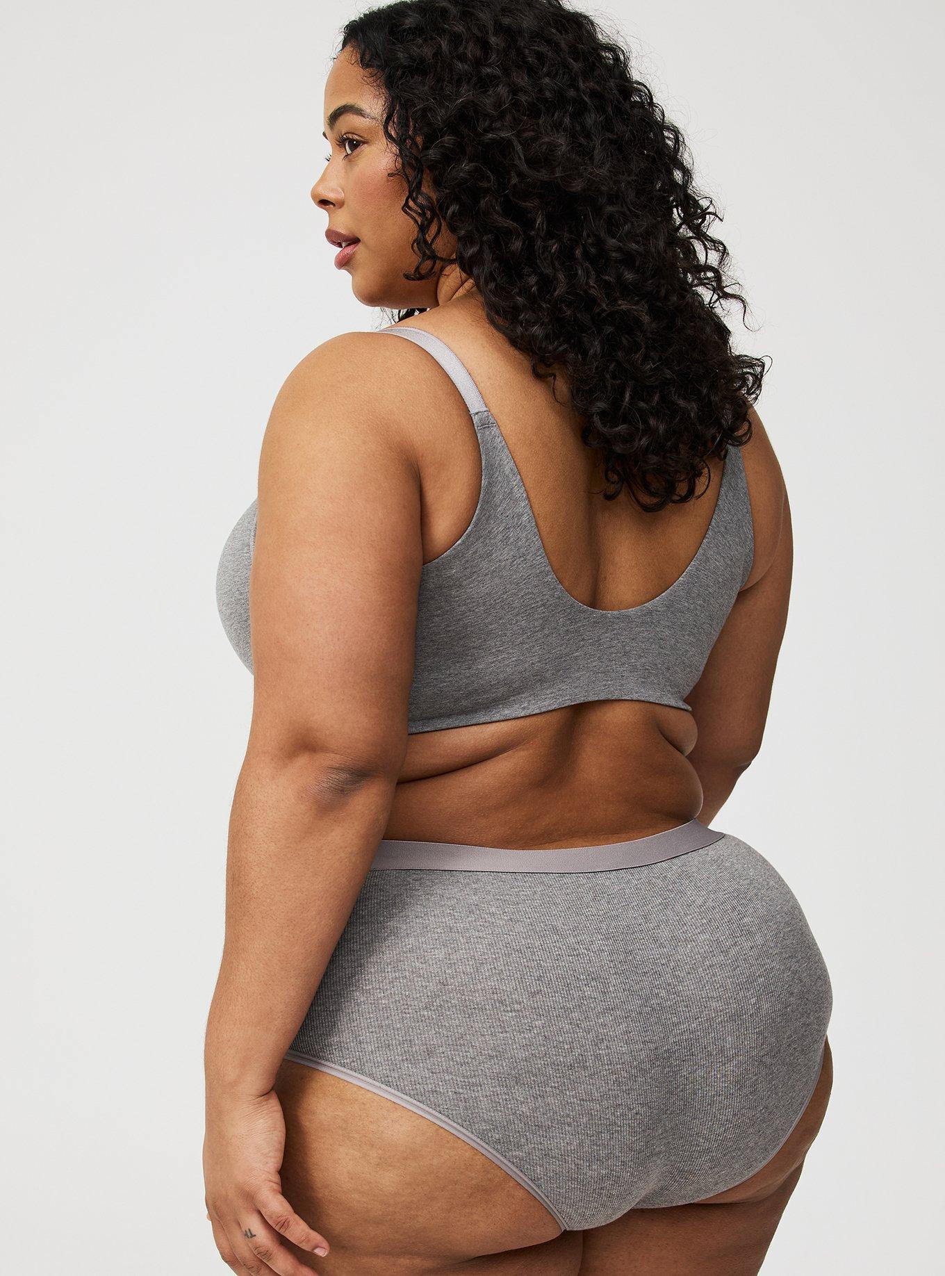 Mid-Rise Ribbed Logo Cotton Brief Panty