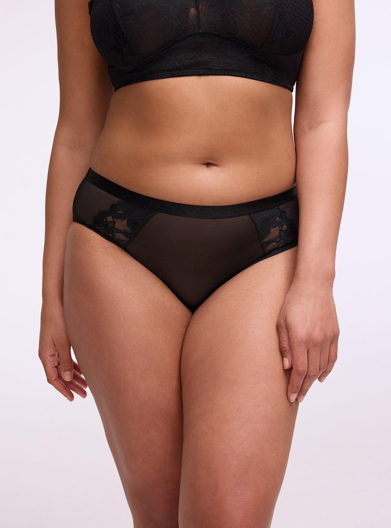 Lily Lace Mid-Rise Hipster Panty, RICH BLACK, alternate