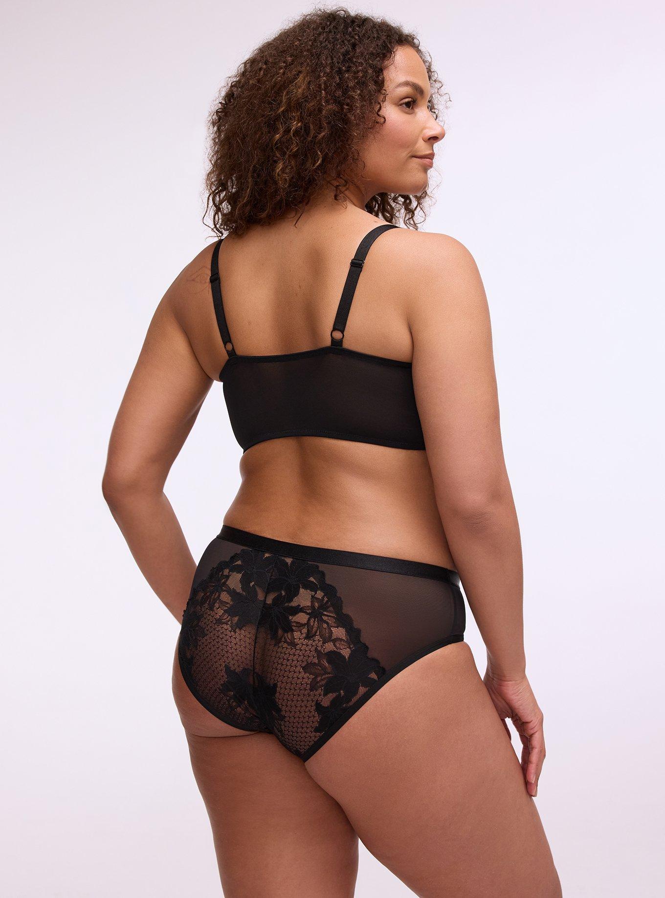 Lily Lace Mid-Rise Hipster Panty, RICH BLACK, alternate