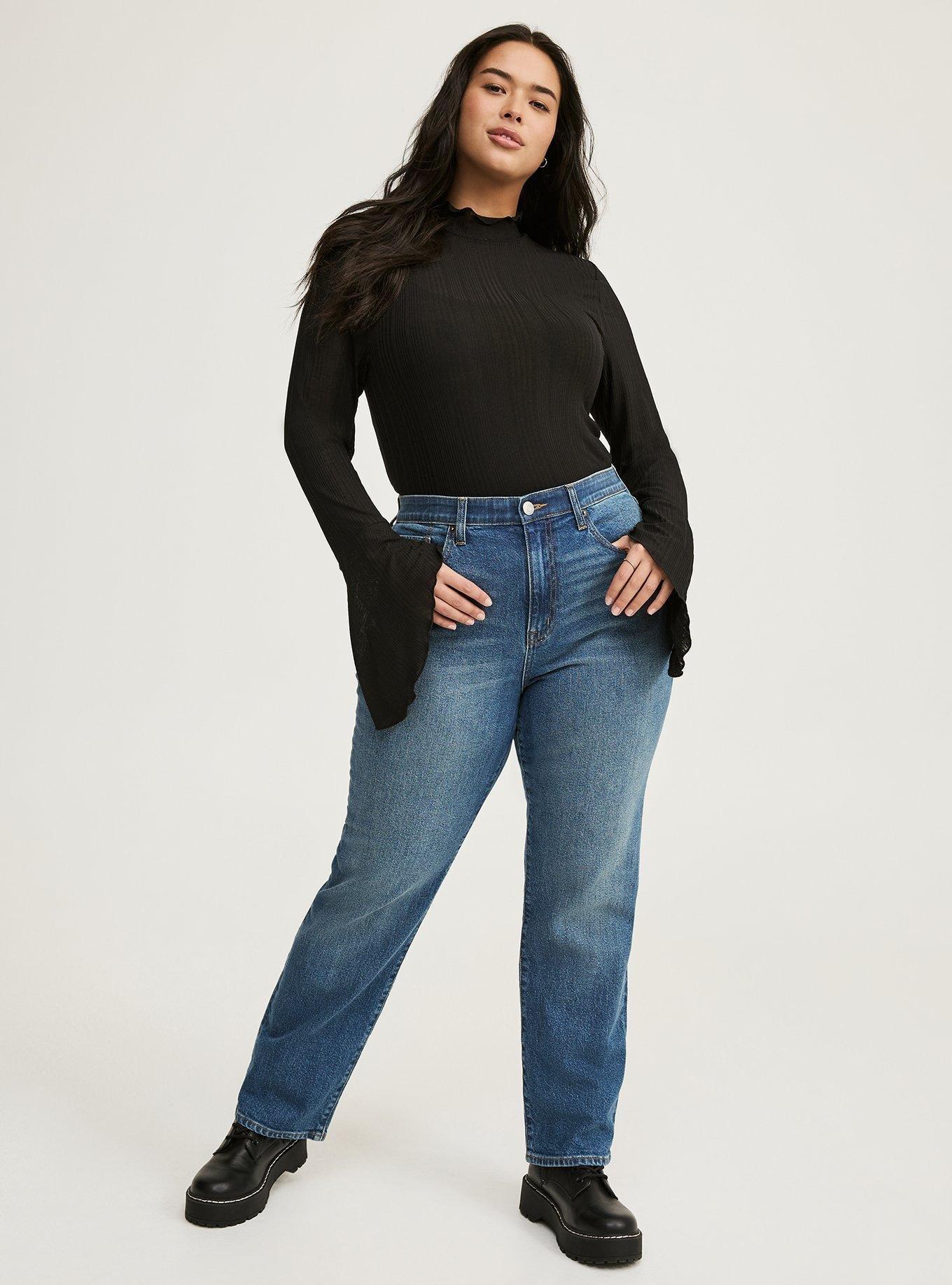 Sheer Rib Mock Neck Top