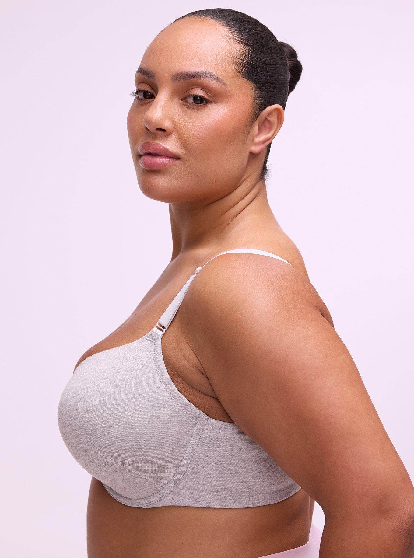 Perfect Coverage Cotton Push-Up Front-Close Bra, LIGHTEST HEATHER GREY, alternate