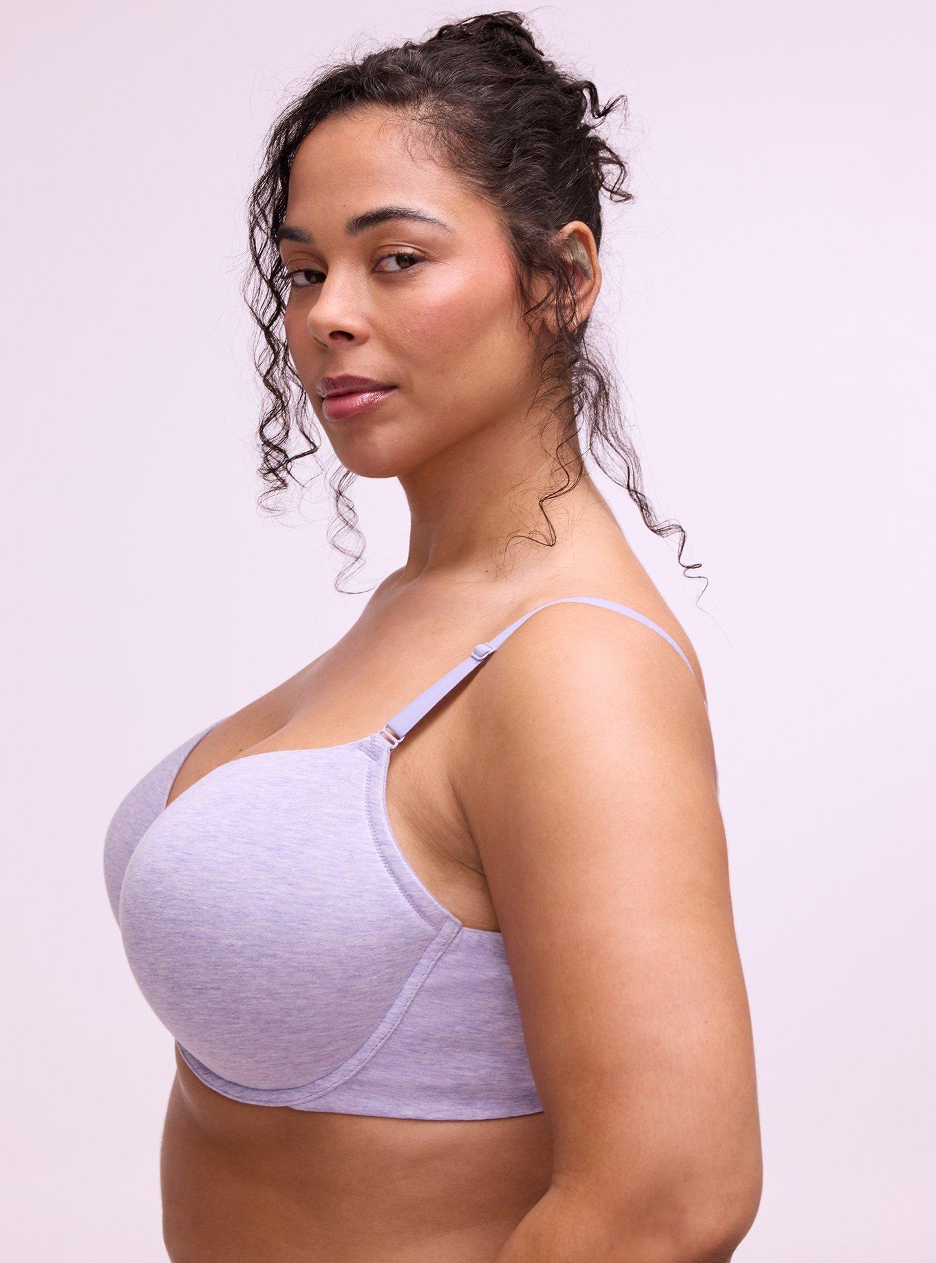 Perfect Coverage Cotton Push-Up Front-Close Bra, HEIRLOOM LILAC HEATHER, alternate