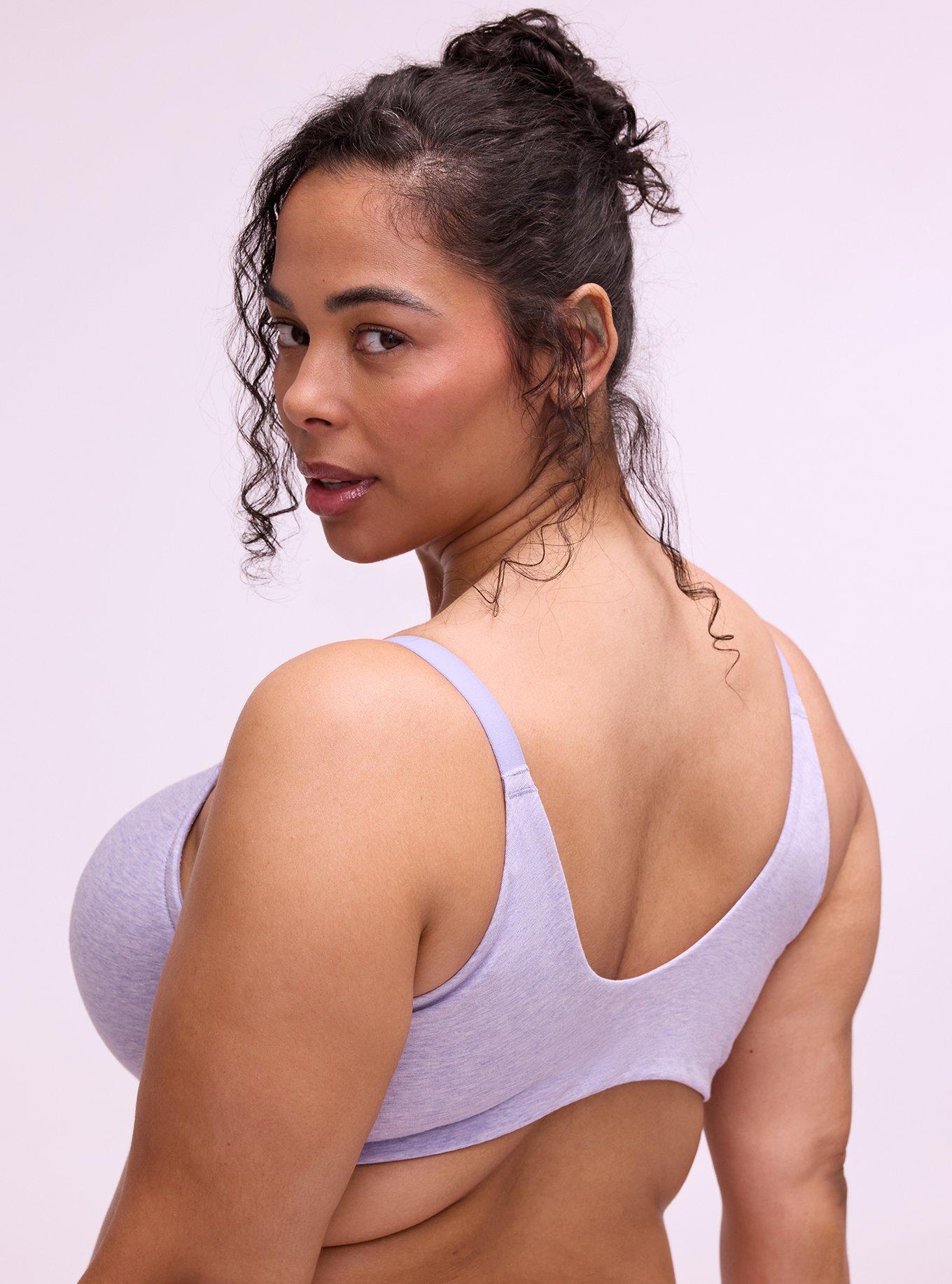 Perfect Coverage Cotton Push-Up Front-Close Bra, HEIRLOOM LILAC HEATHER, alternate
