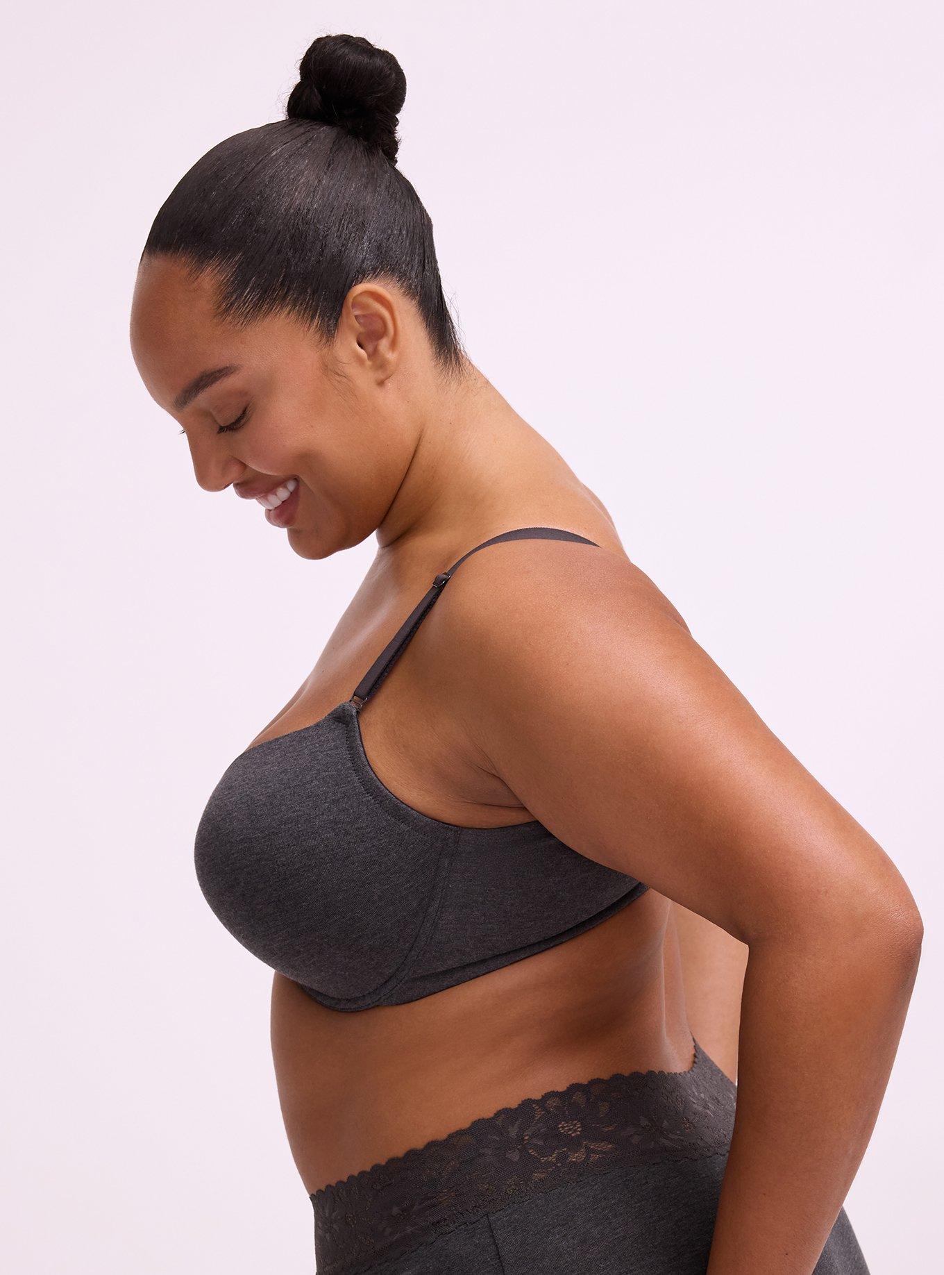 Perfect Coverage Cotton Push-Up Front-Close Bra, PHANTOM DARK HEATHER, alternate
