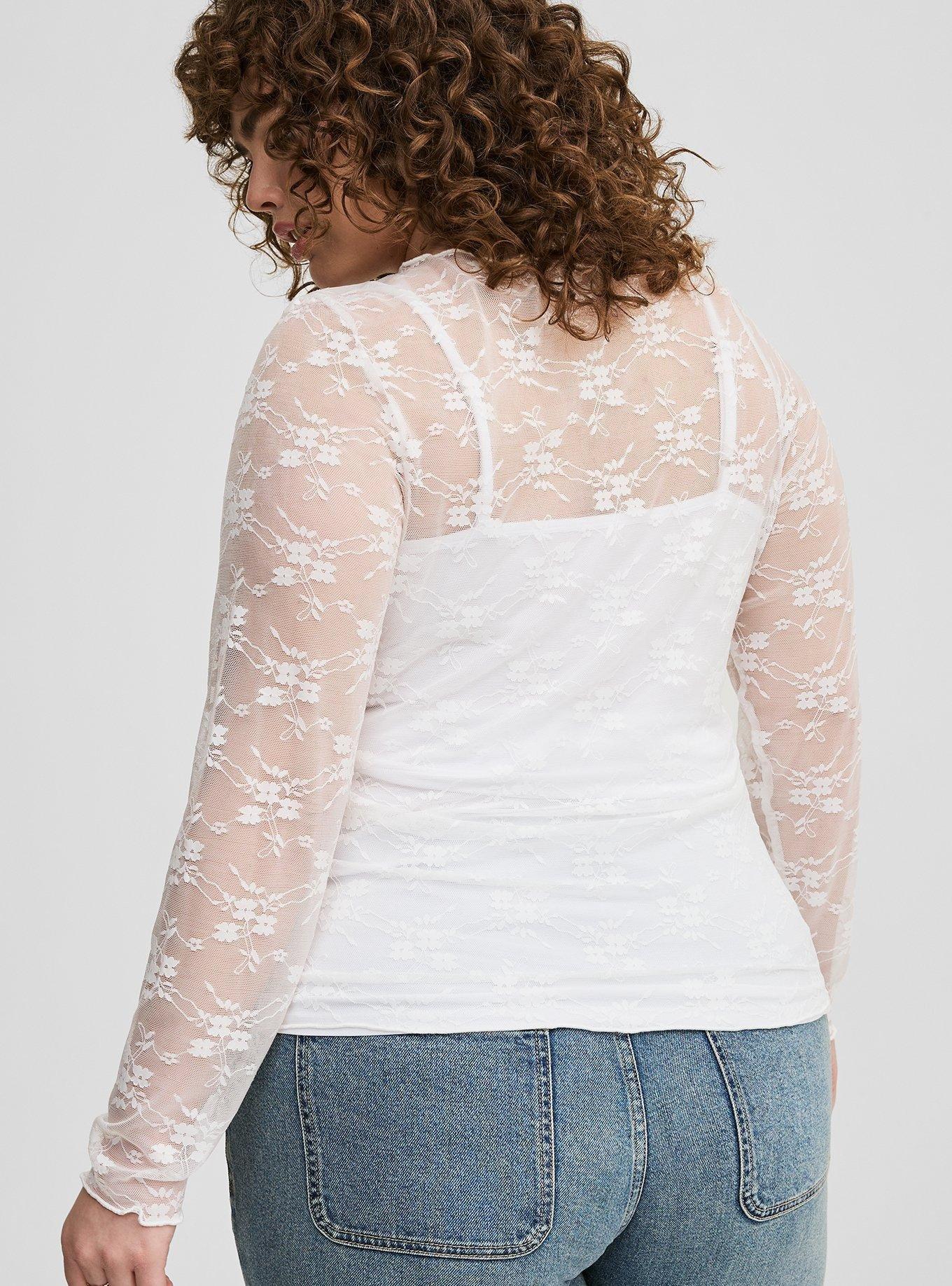 Stretch Sheer Lace Top