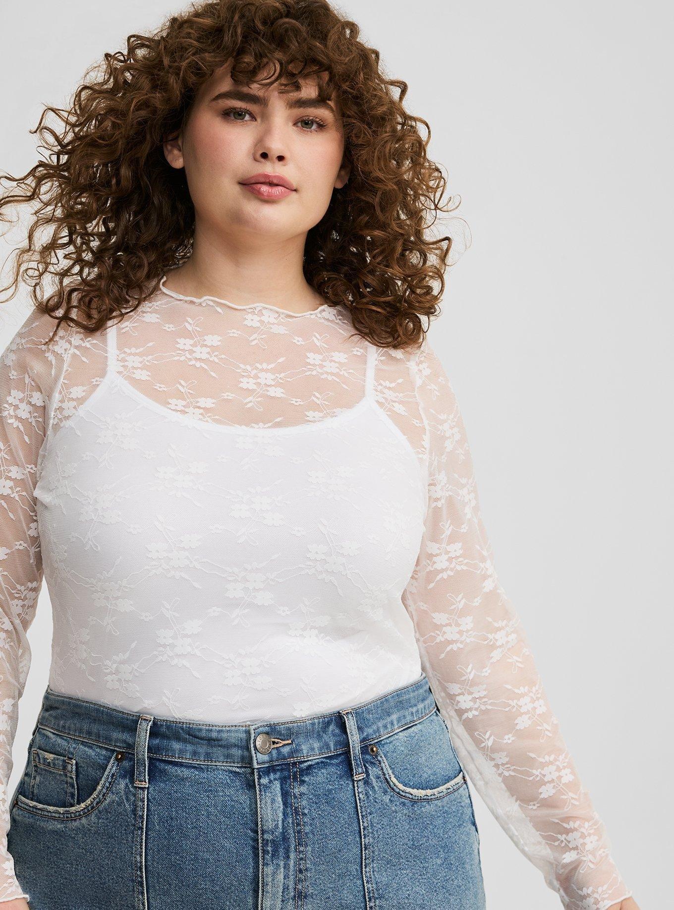 Stretch Sheer Lace Top