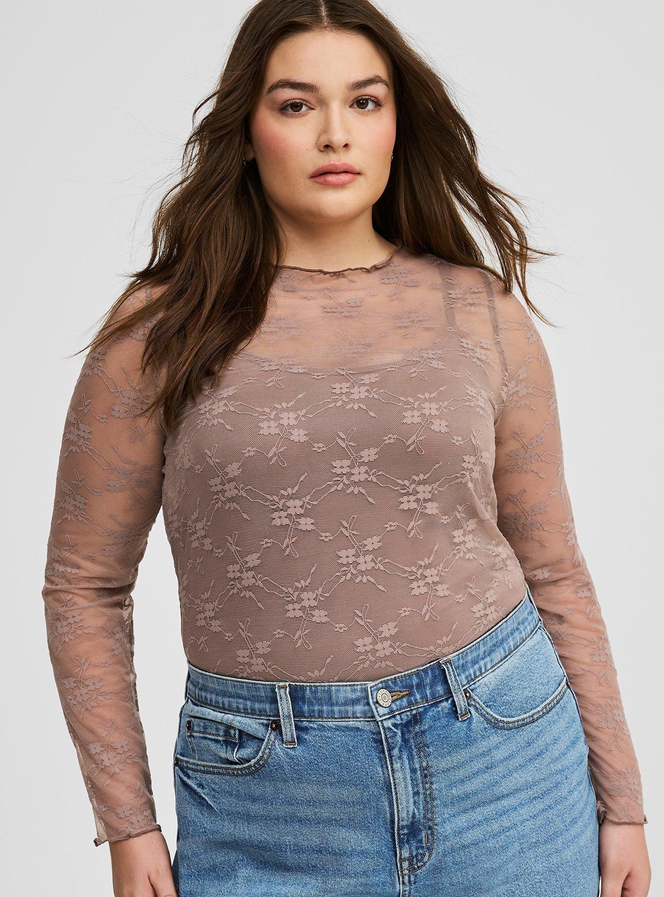 Stretch Sheer Lace Top