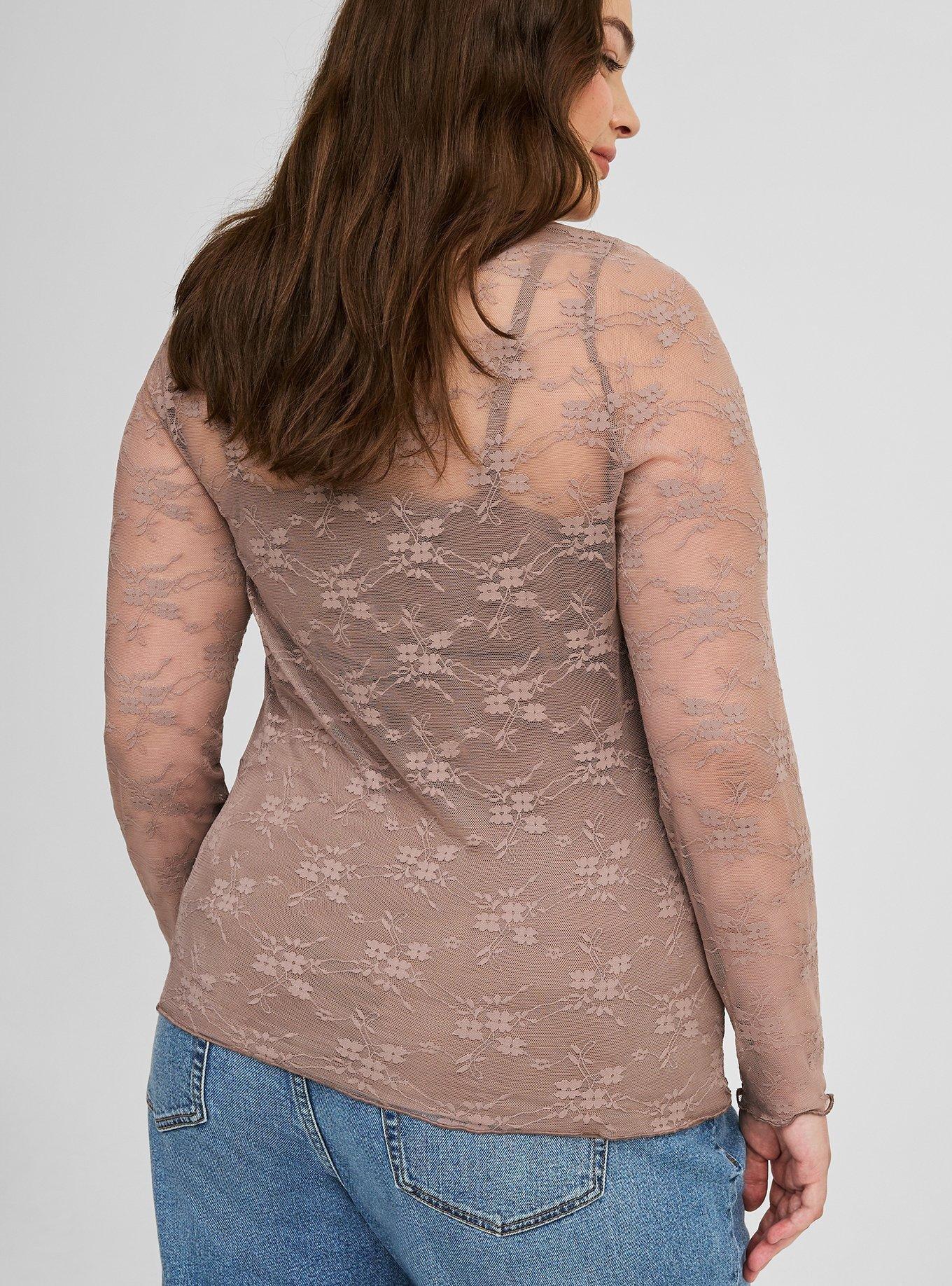 Stretch Sheer Lace Top