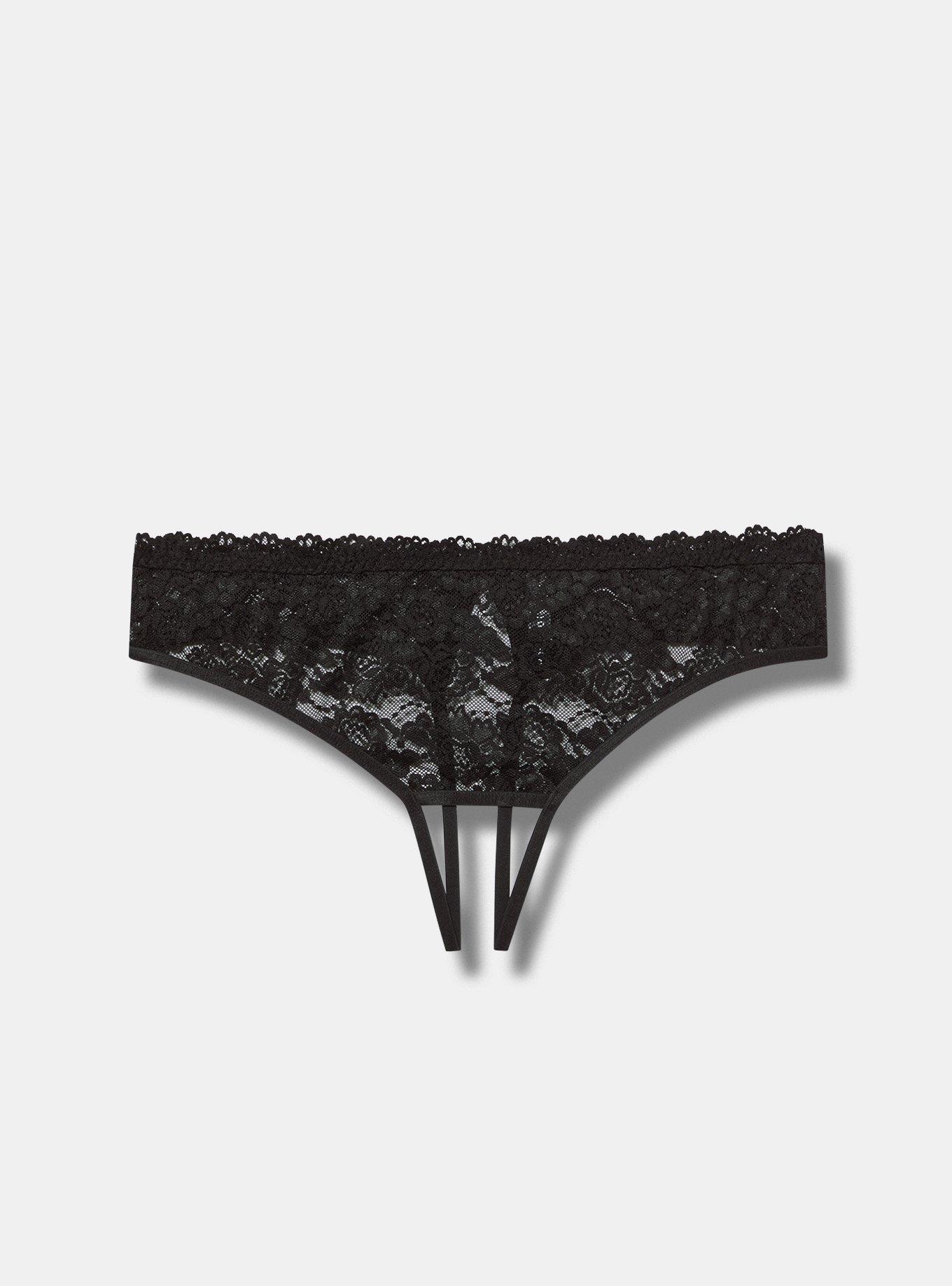 Split Gusset Lace Thong Panty