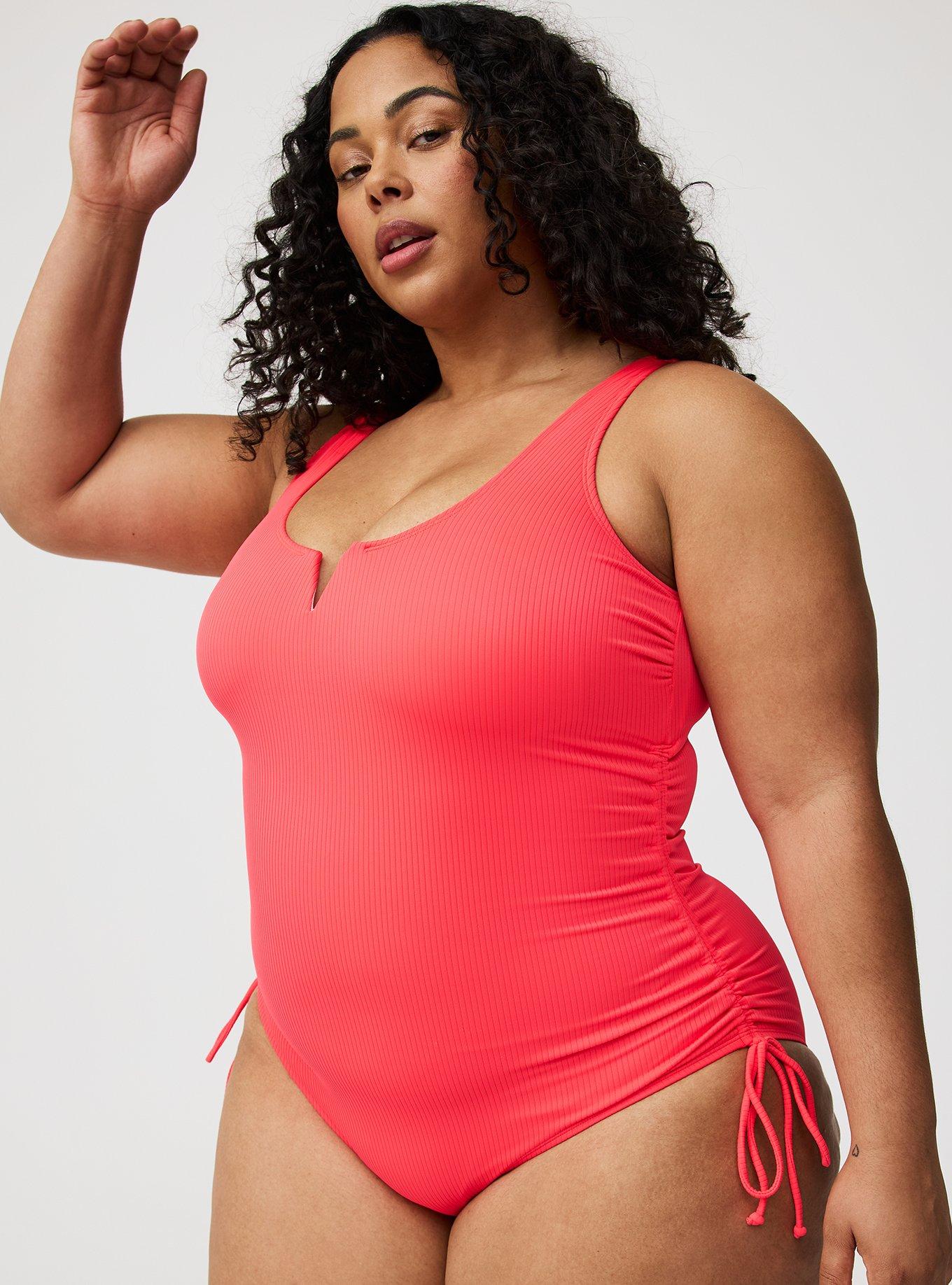 Ribbed Adjustable Leg One-Piece Swimsuit
