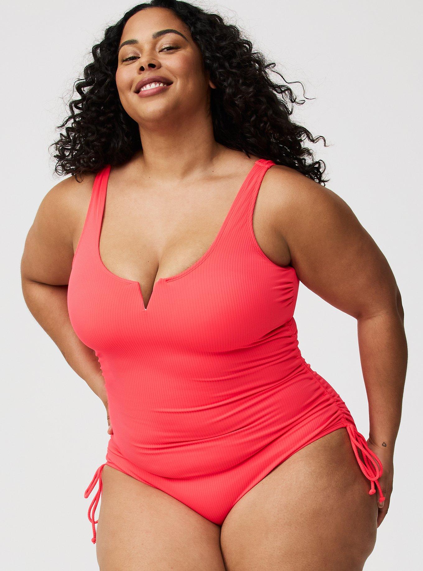 Ribbed Adjustable Leg One-Piece Swimsuit