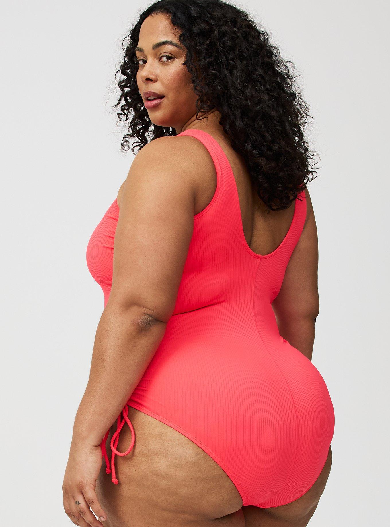 Ribbed Adjustable Leg One-Piece Swimsuit