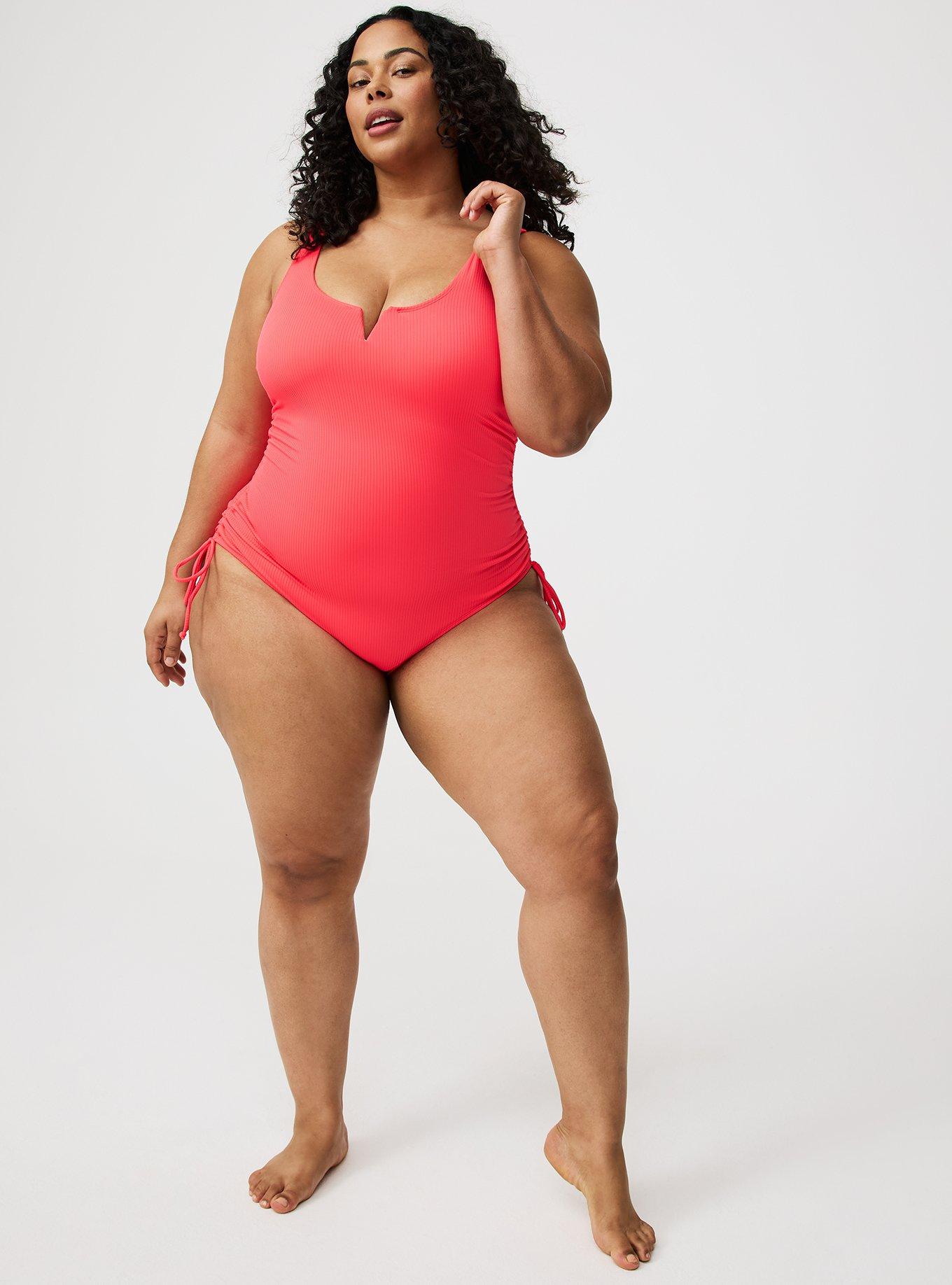 Ribbed Adjustable Leg One-Piece Swimsuit