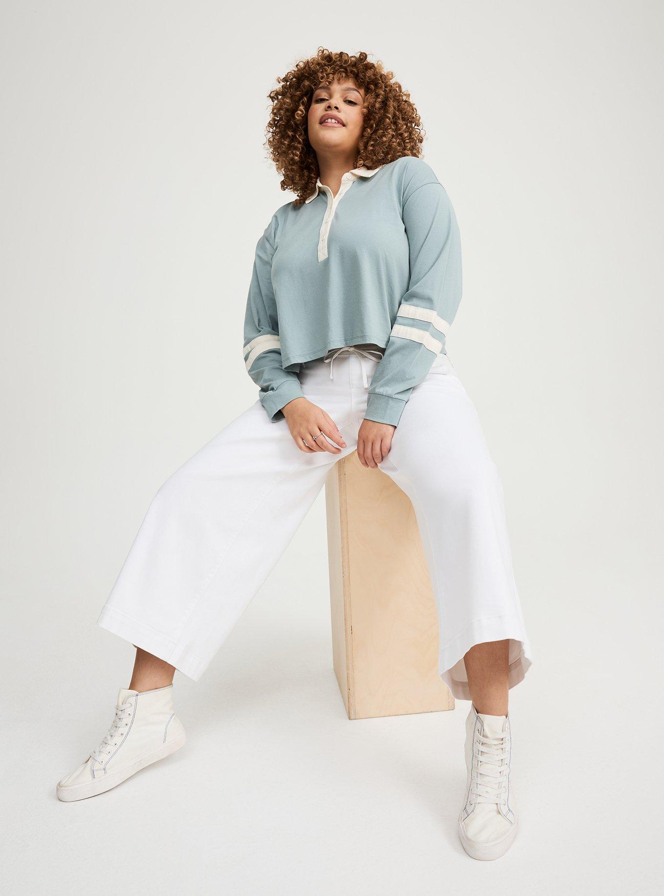 Rugby V-Neck Crop Top