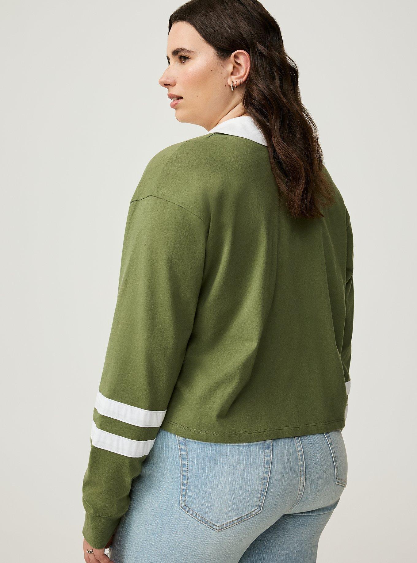 Cropped V-Neck Rugby Top