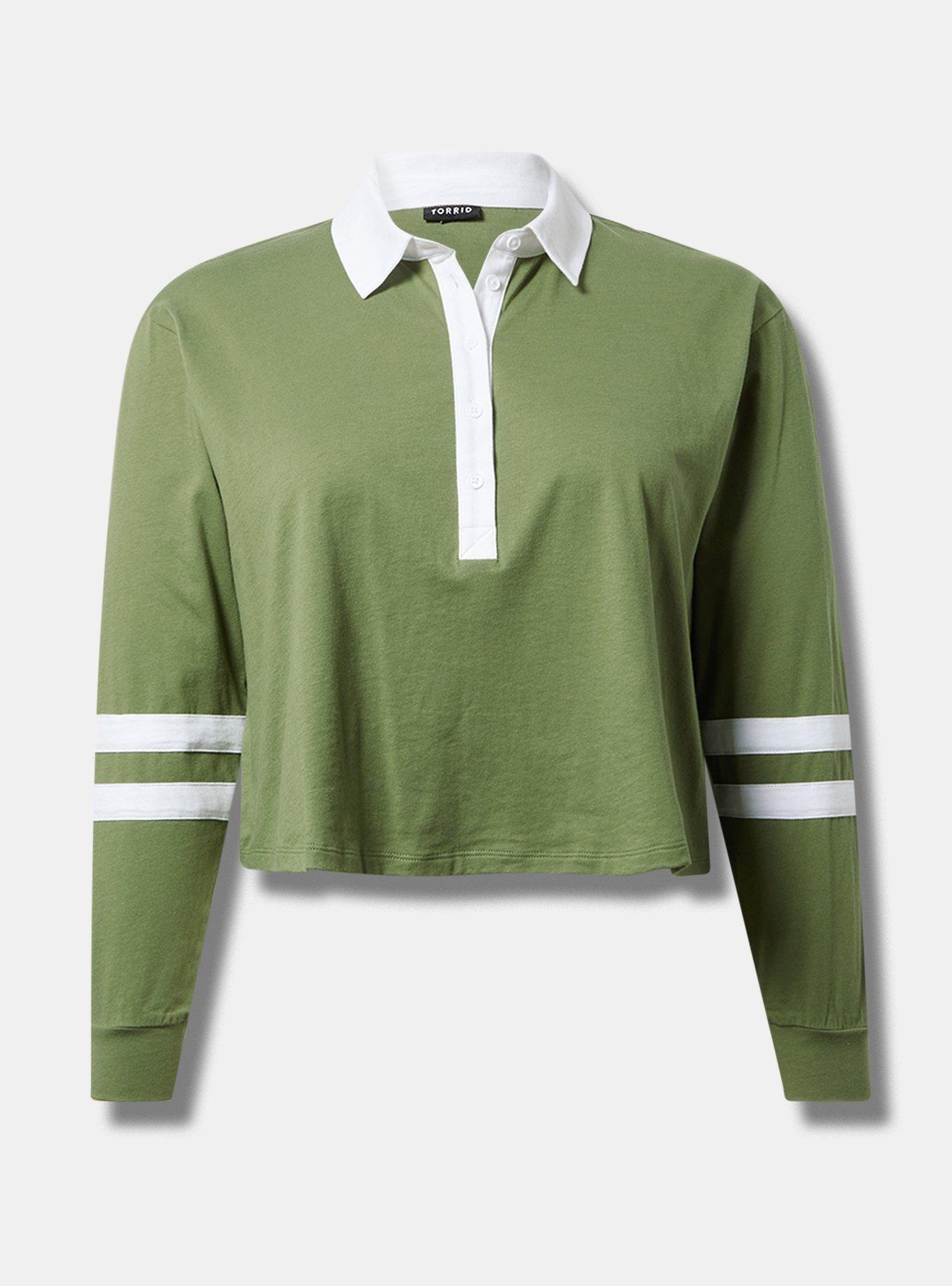 Cropped V-Neck Rugby Top