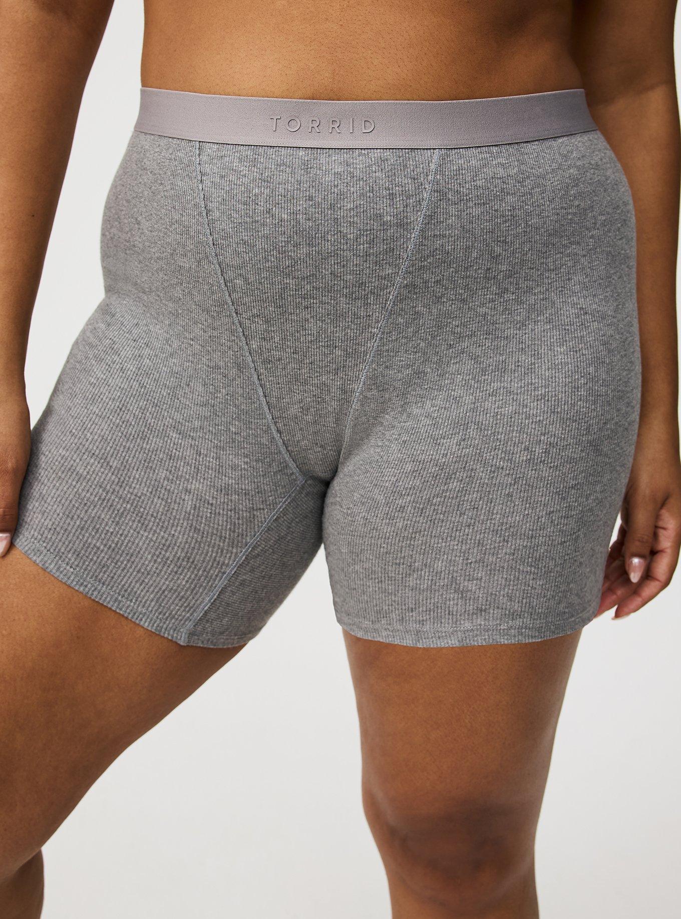 High-Rise Ribbed Logo Cotton 6'' Short Panty