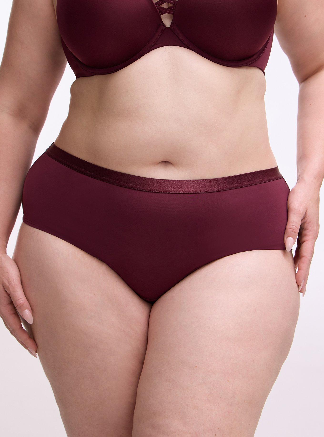 Plus Size Second Skin Mid-Rise Cheeky Panty, FIG, alternate