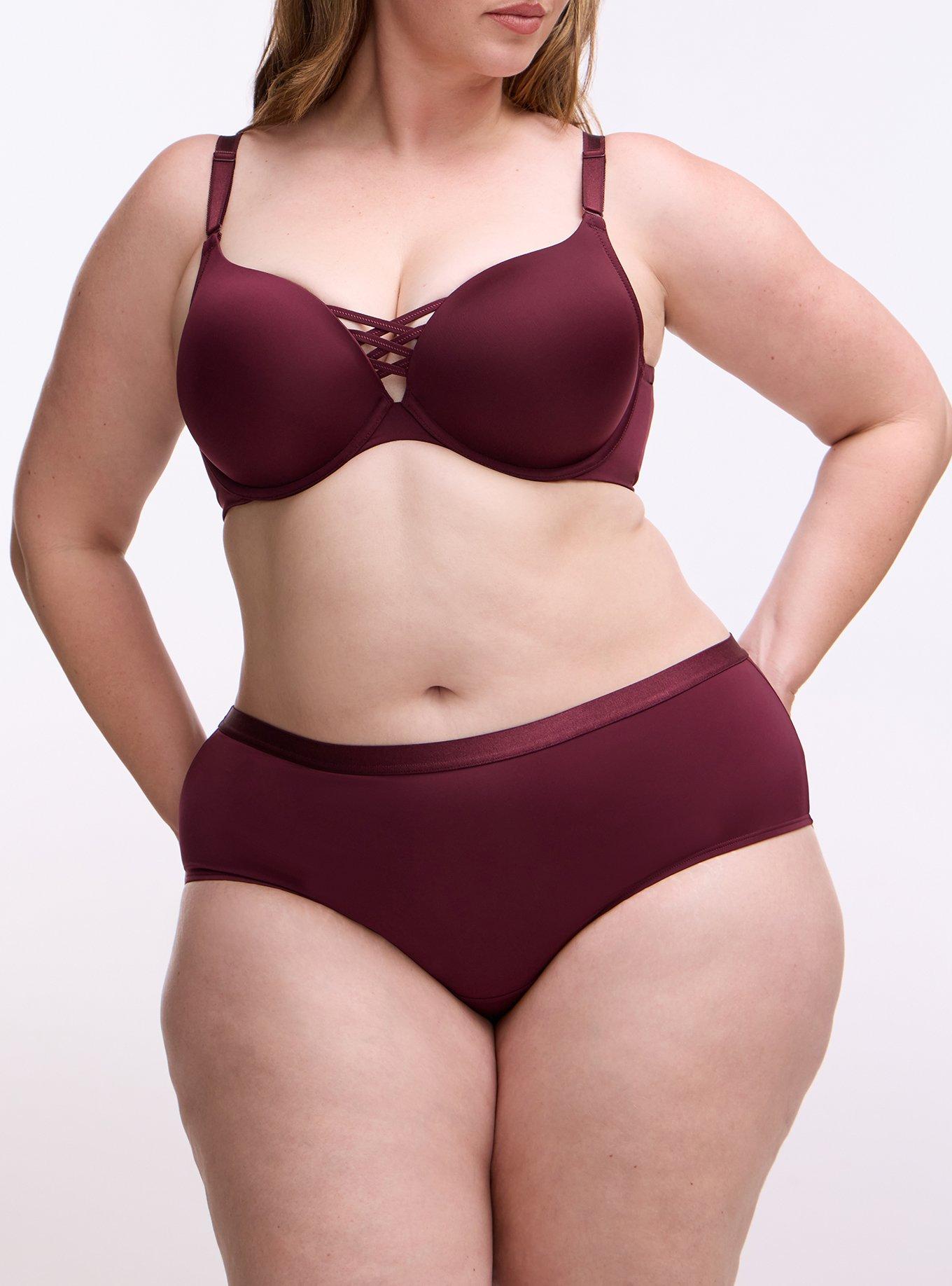 Plus Size Second Skin Mid-Rise Cheeky Panty, FIG, alternate