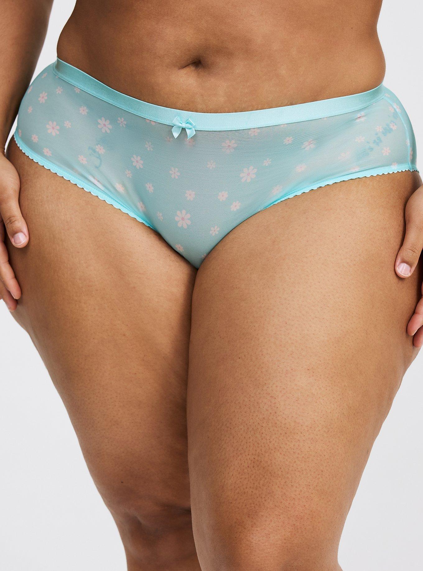 Mid-Rise Hipster Printed Mesh Panty