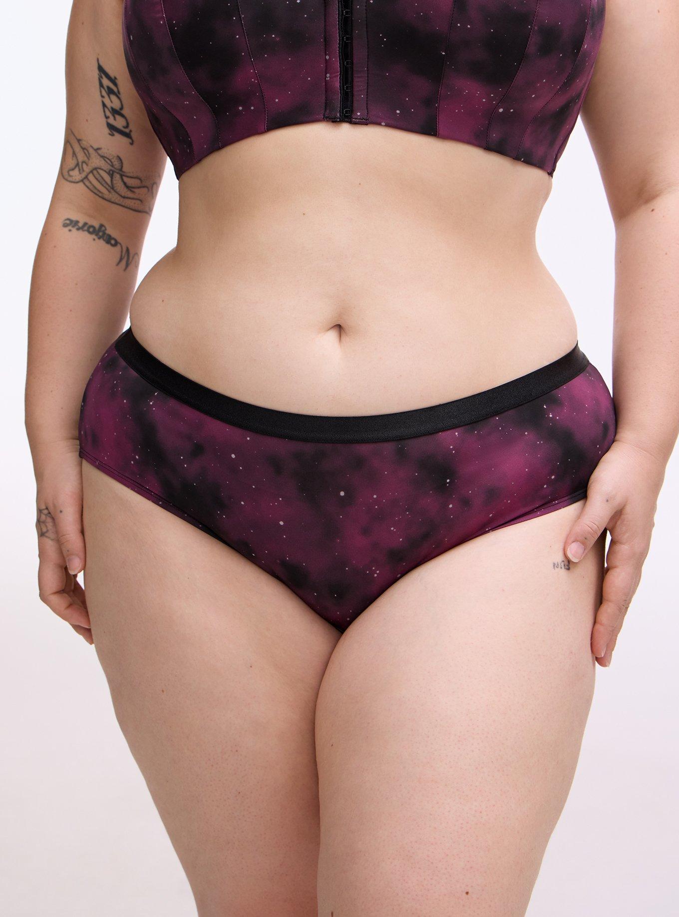 Second Skin Mid-Rise Hipster Panty, SKYLAR GALAXY BURGUNDY, alternate