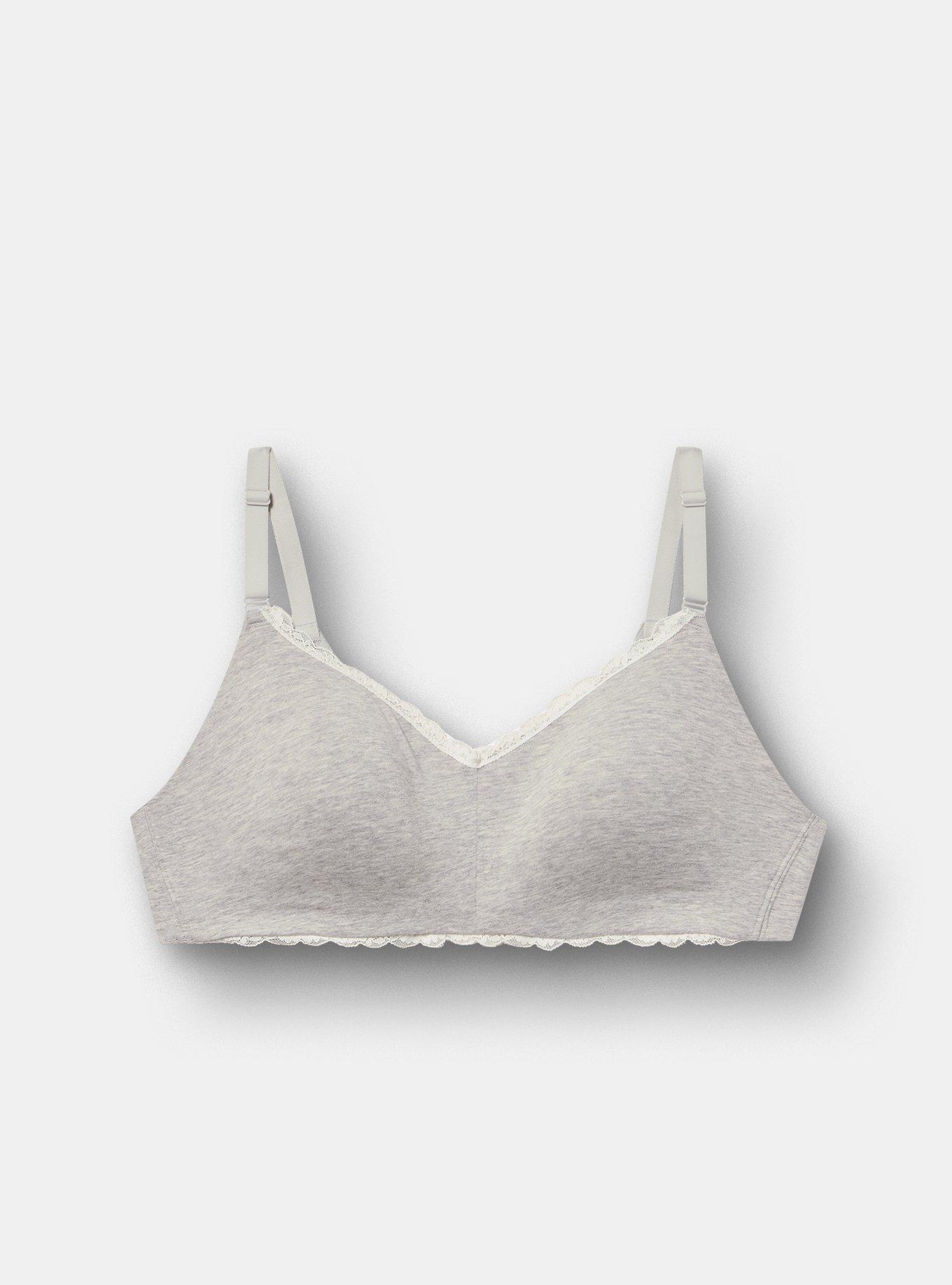Dream Wire-Free Cotton Bra, LIGHTEST HEATHER GREY, flat