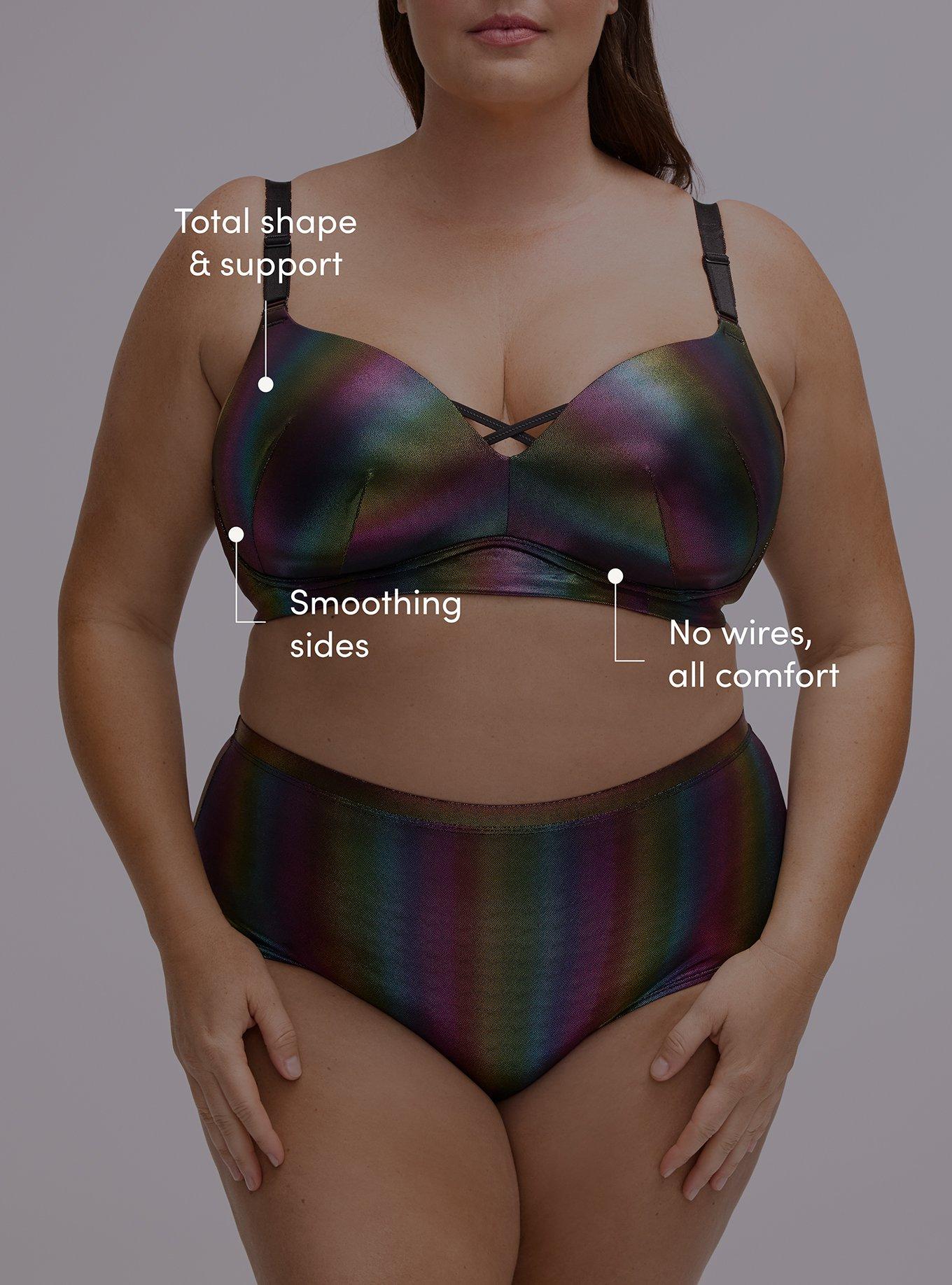 Wire-Free Push-Up Bra, RAINBOW FOIL, alternate