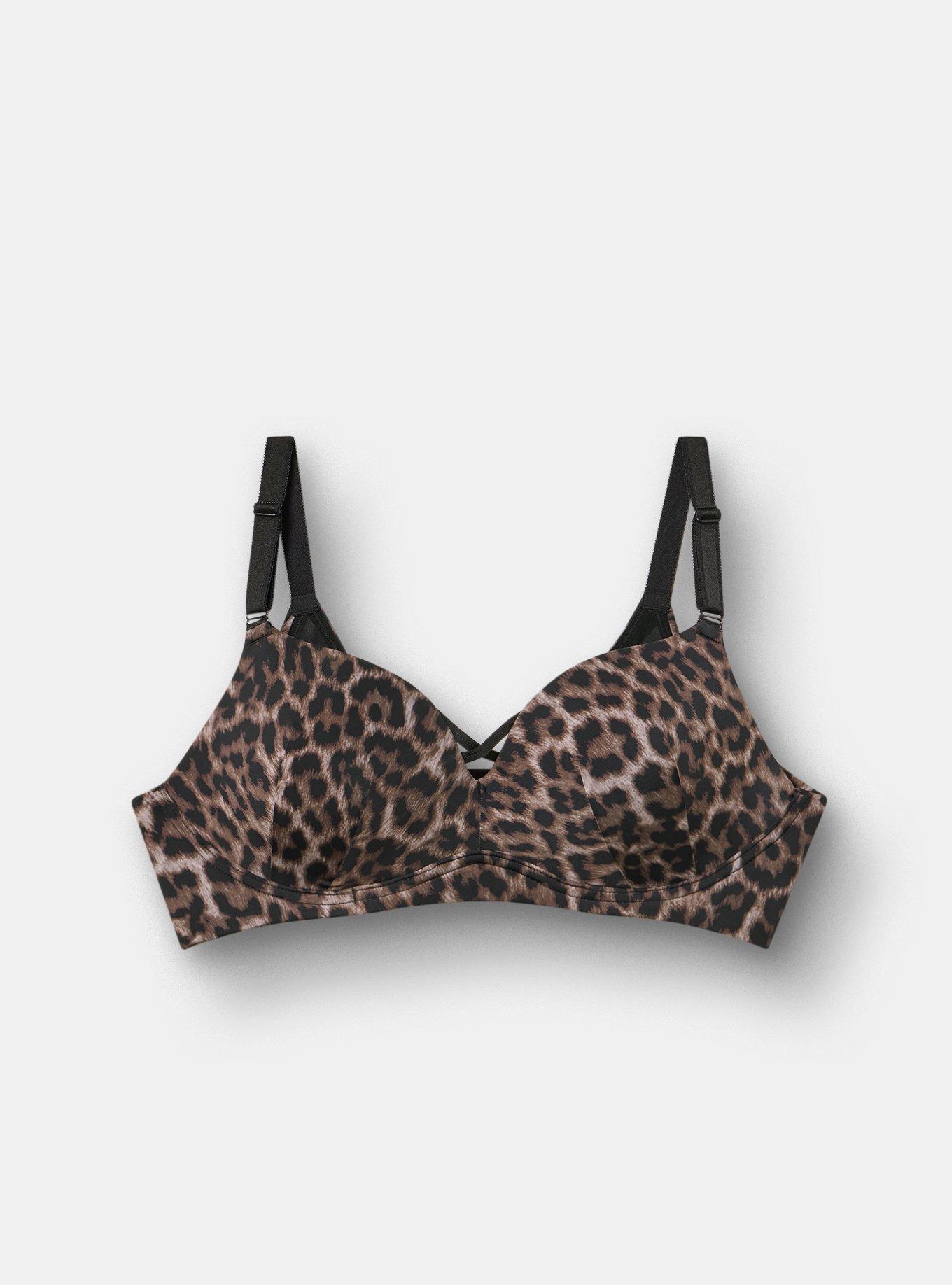 Wire-Free Push-Up Bra, ON THE PROWL LEOPARD BROWN, flat