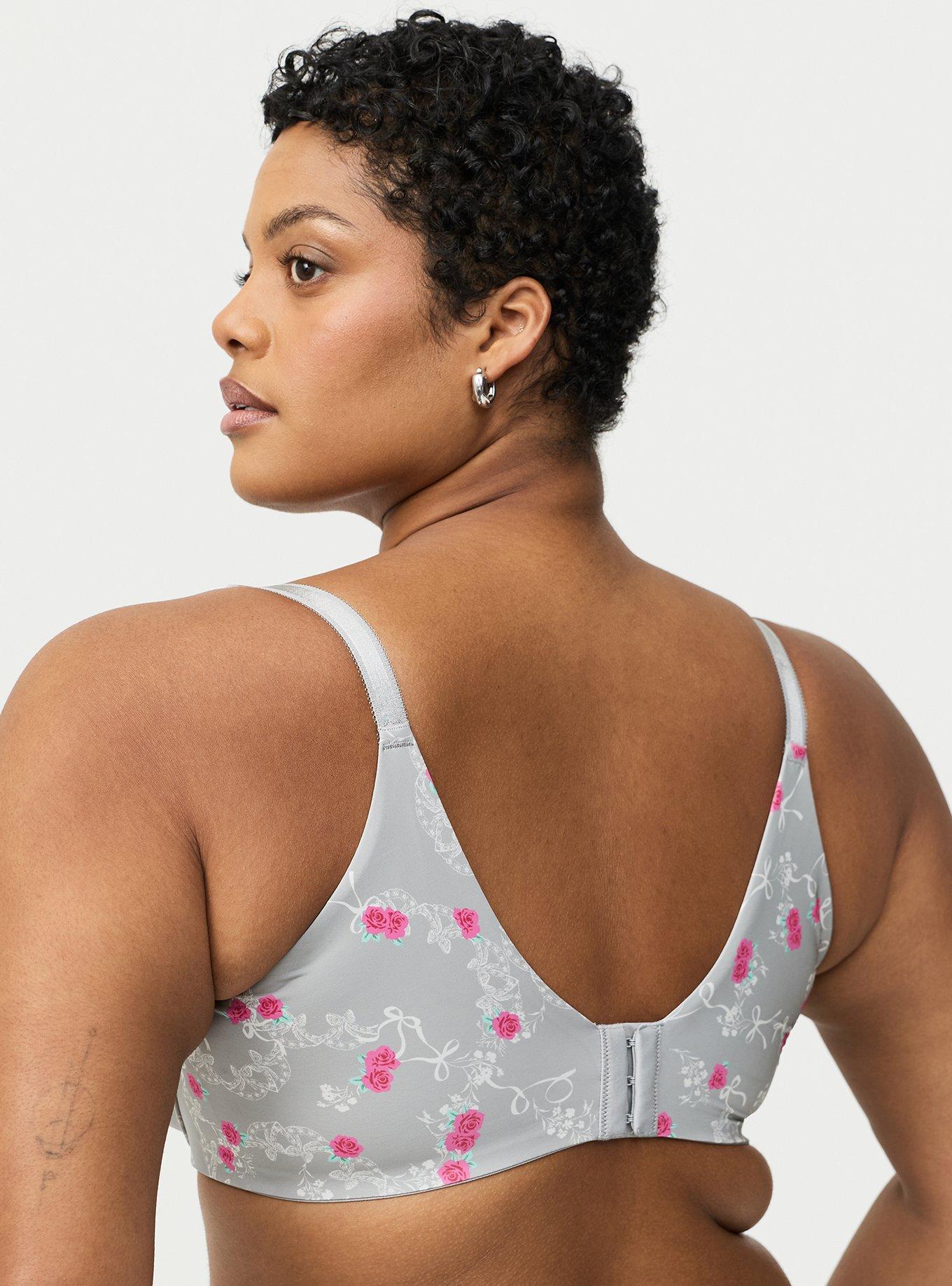 XO Plunge Push-Up Smooth Bra, ROSE BOWS FORMAL GRAY, alternate