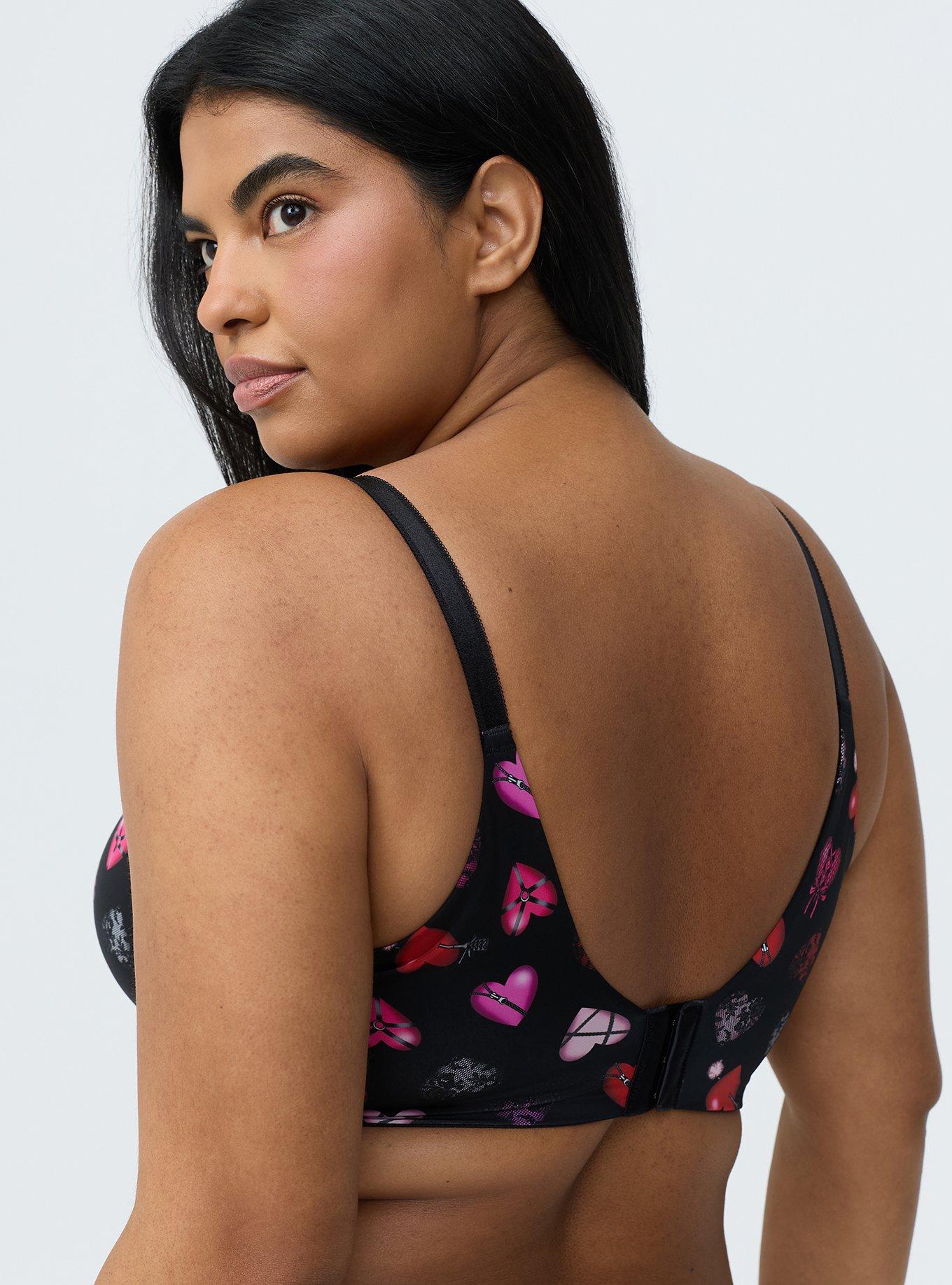 XO Plunge Push-Up Smooth Bra, PLAYFUL LOVERS RICH BLACK, alternate