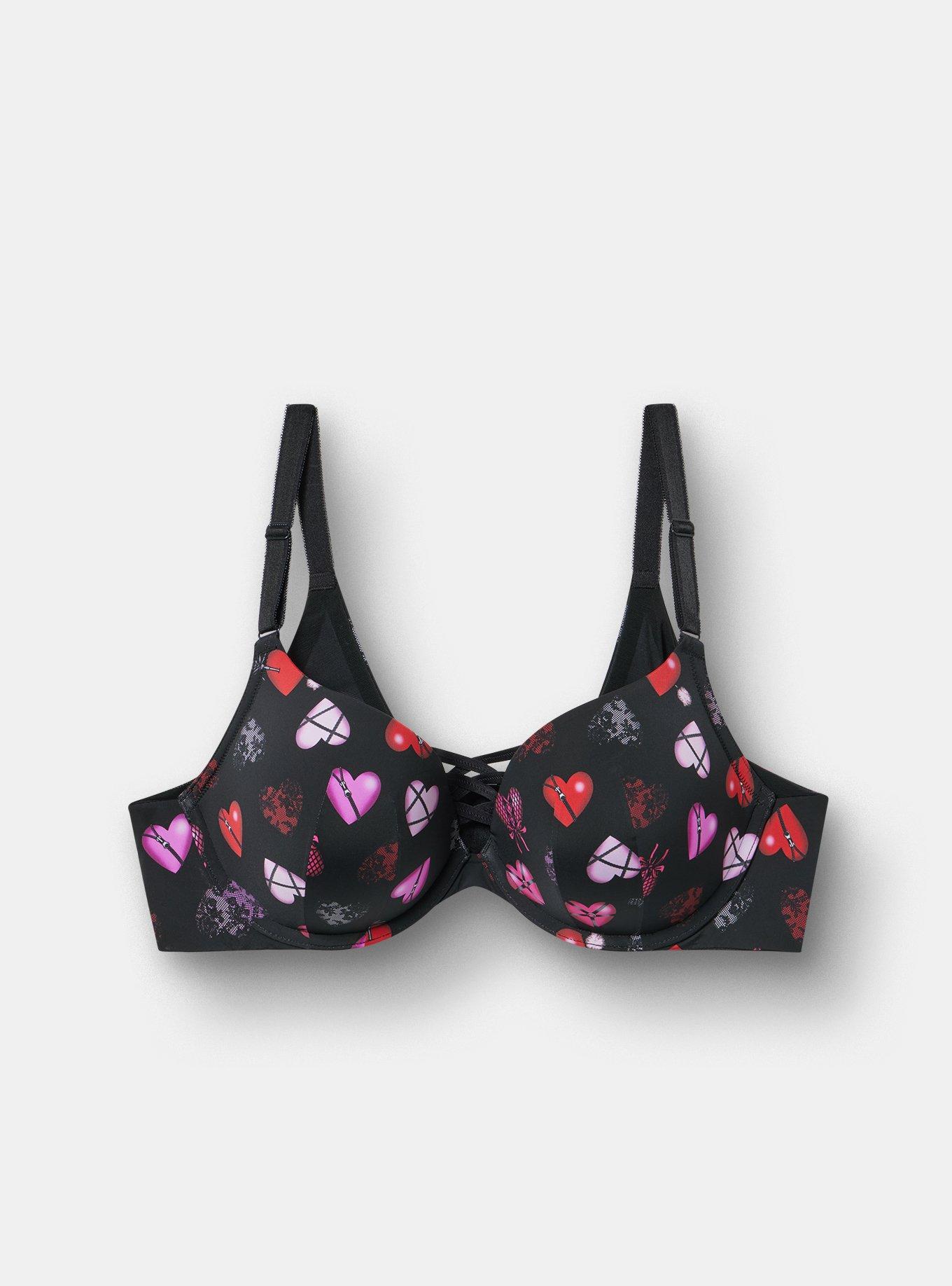 XO Plunge Push-Up Smooth Bra, PLAYFUL LOVERS RICH BLACK, hi-res