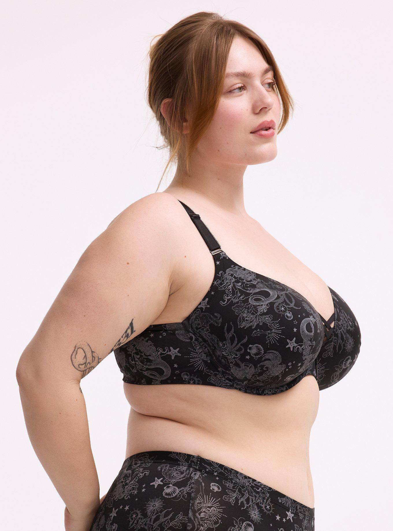 XO Plunge Push-Up Smooth Bra, OCEAN MERMAID FANTASY BLACK, alternate