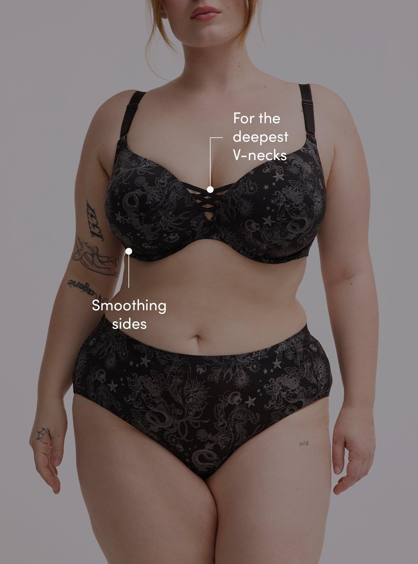 XO Plunge Push-Up Smooth Bra, OCEAN MERMAID FANTASY BLACK, alternate