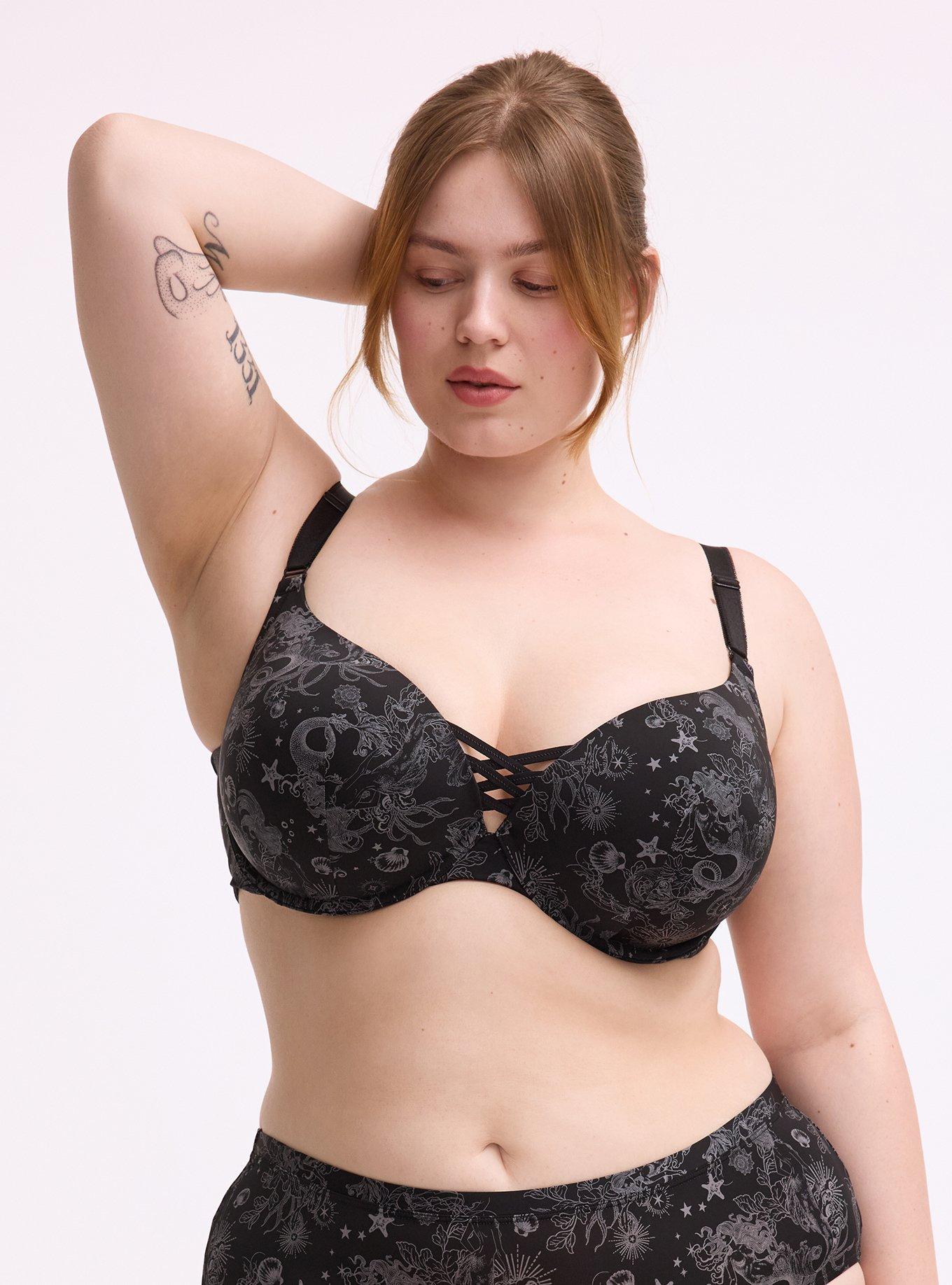 XO Plunge Push-Up Smooth Bra, OCEAN MERMAID FANTASY BLACK, hi-res