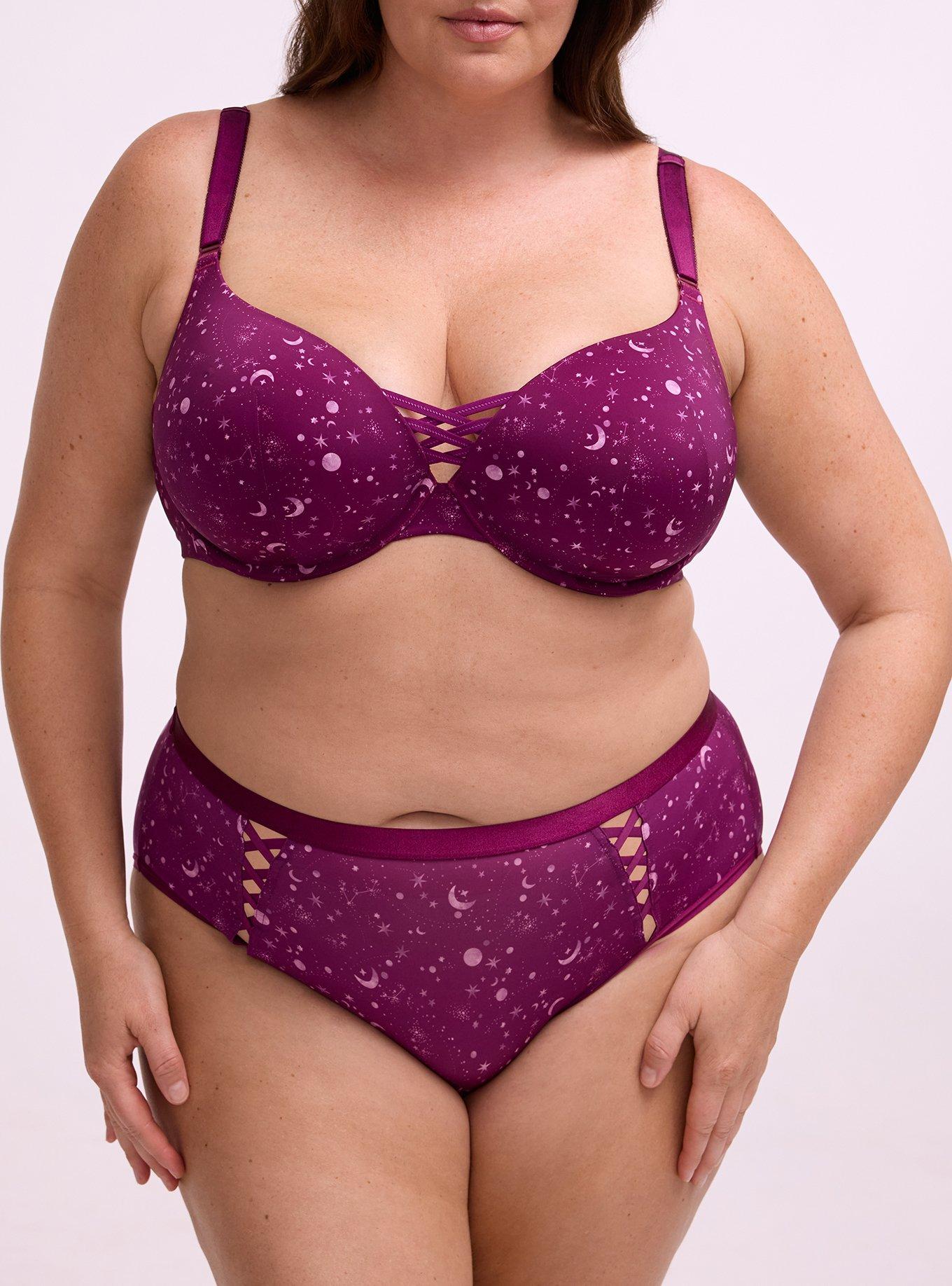 XO Plunge Push-Up Print 360 Back Smoothing Bra, CELESTIAL GLOW PURPLE, alternate