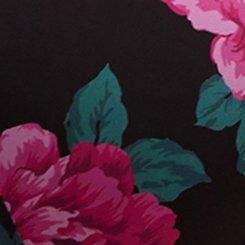 XO Plunge Push-Up Print 360&deg; Back Smoothing Bra, TRADITIONAL ROSES HOT PINK, swatch