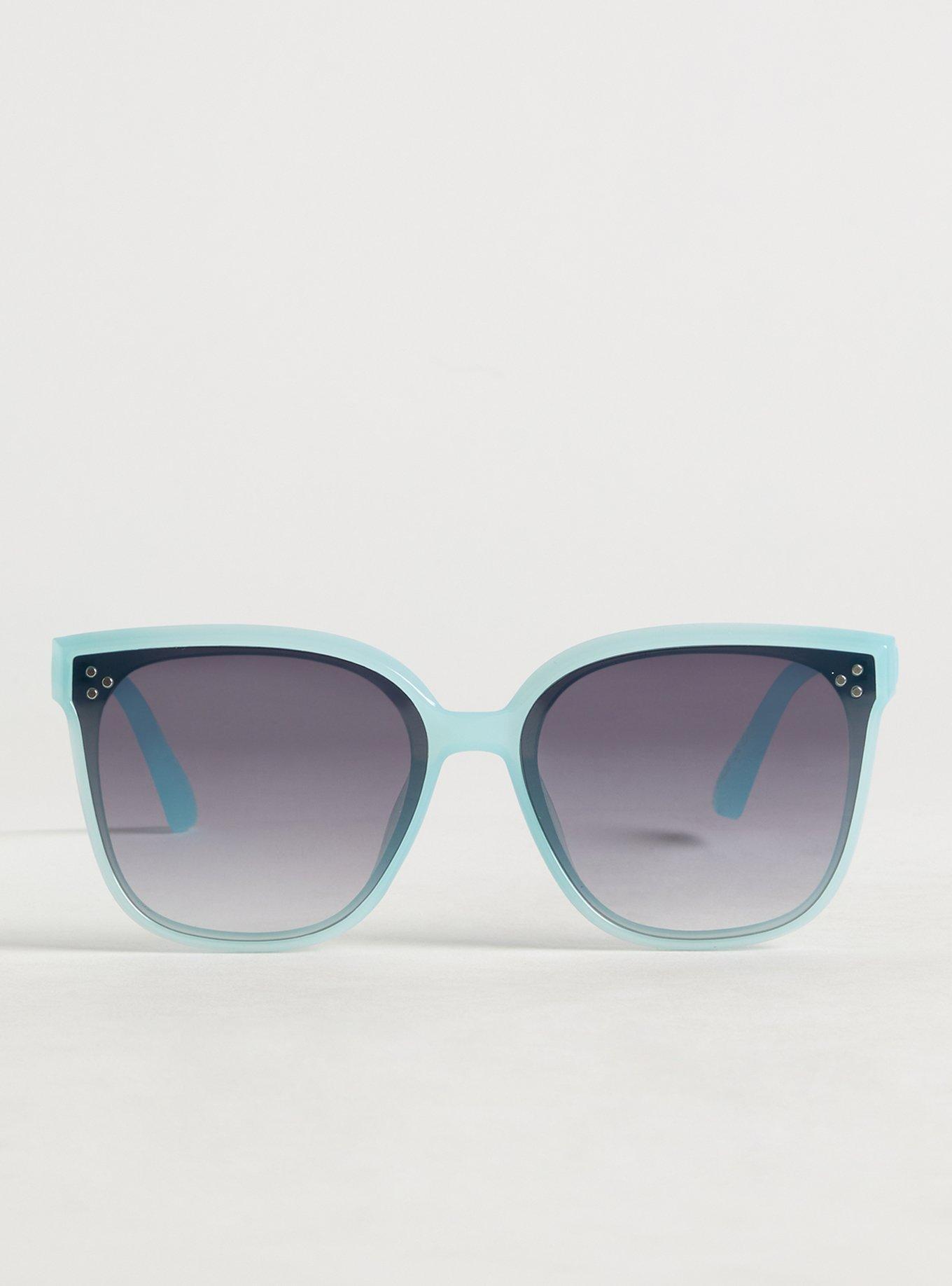 Rounded Ombre Sunglasses, TEAL, hi-res