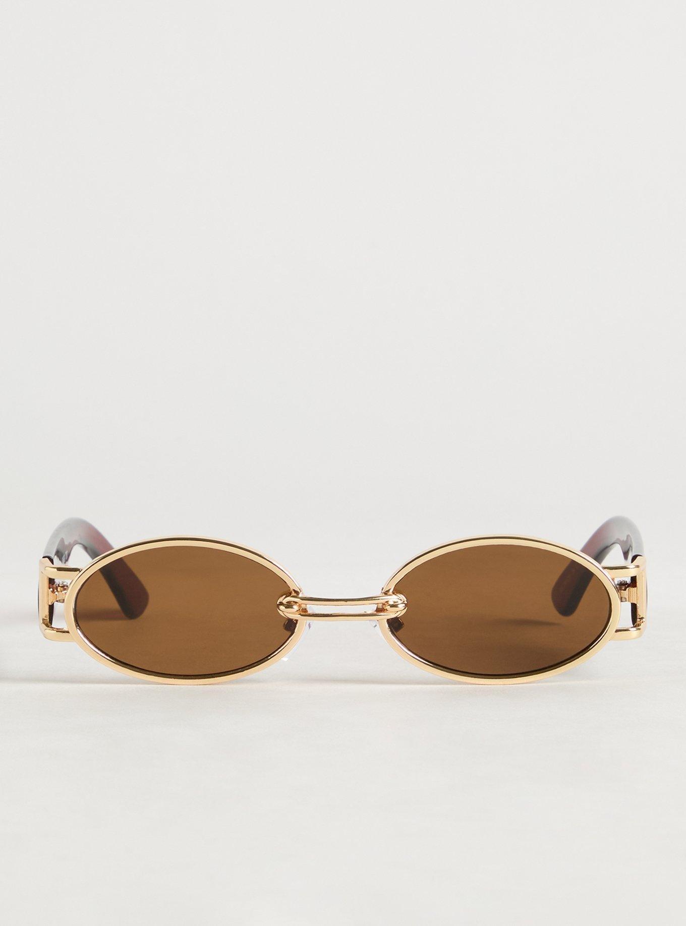 90s Oval Smoke Lens Sunglasses