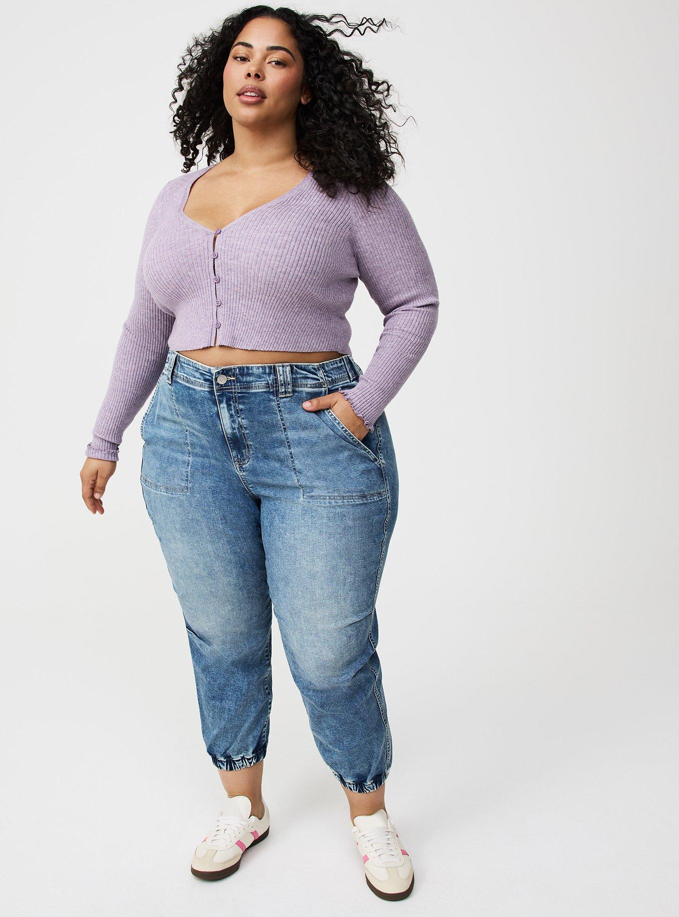EVERYDAY SOFT RIB LS BUTTON FRONT SHRUG SWEATER