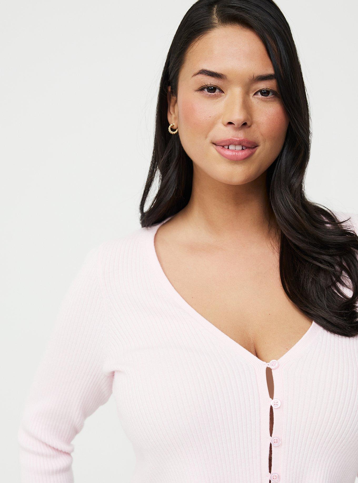 Everyday Soft V-Neck Shrug, BARELY PINK, alternate